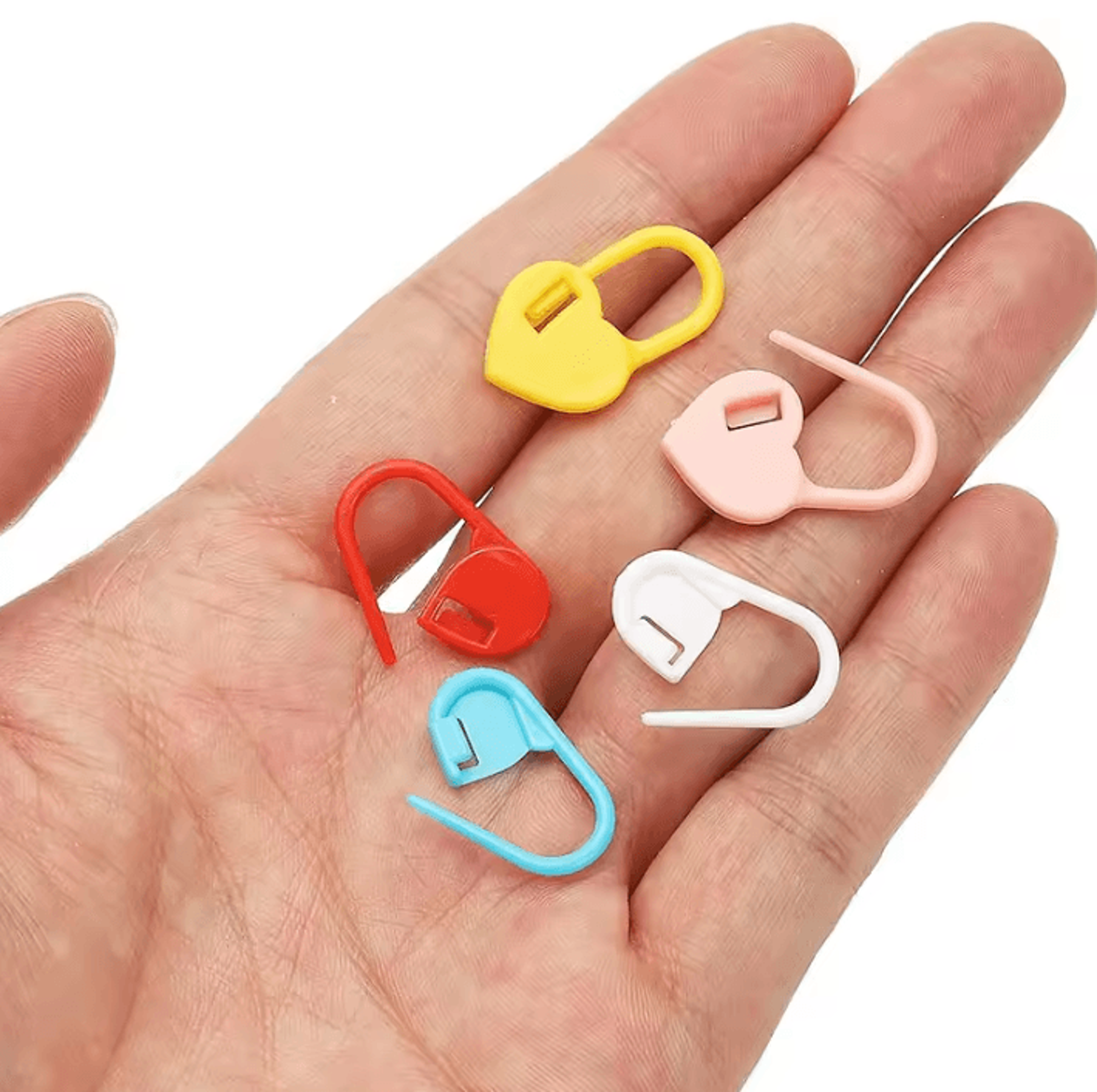 50/100pcs locking stitch markers - colorful crochet and knitting clips