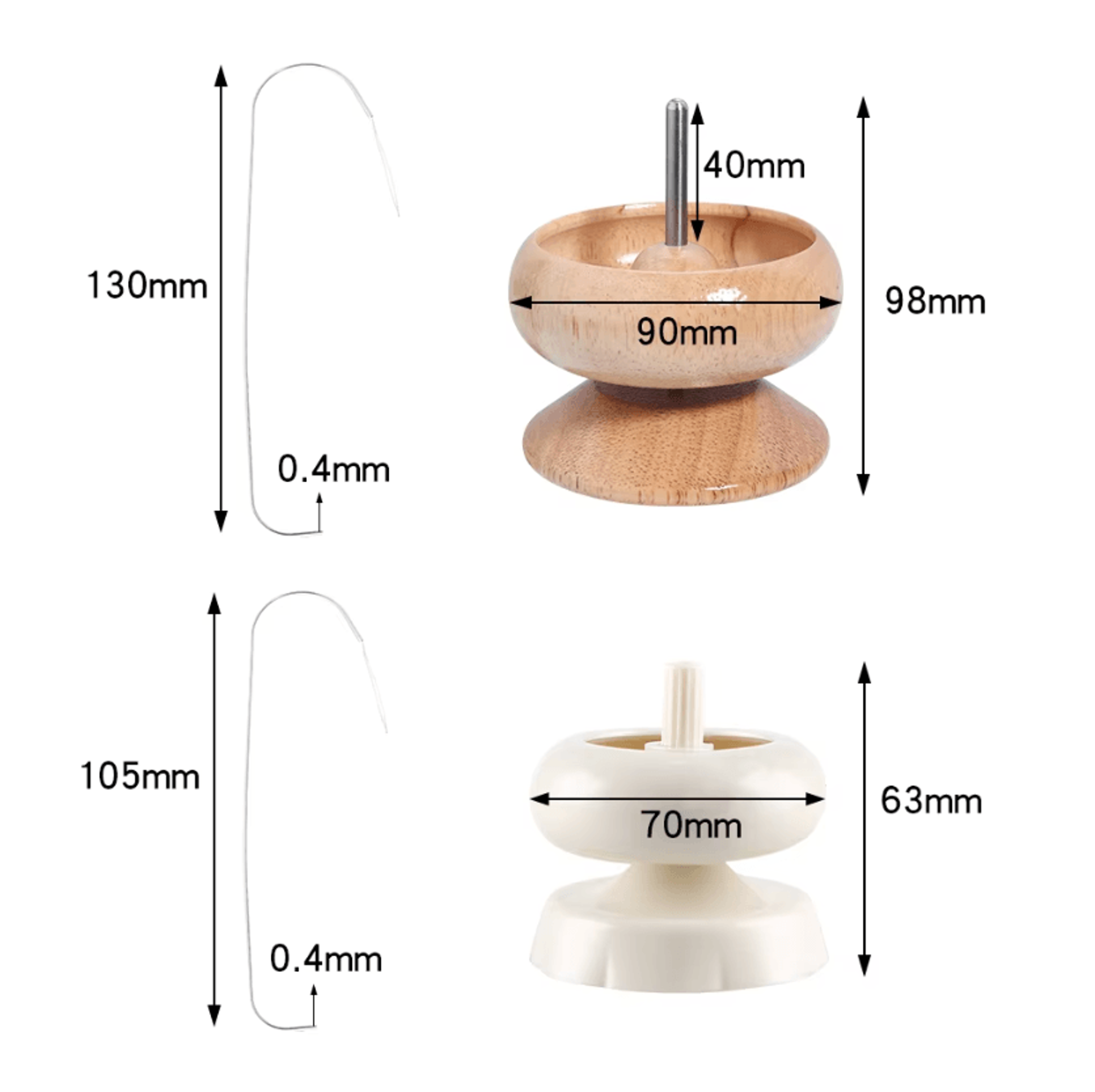 wooden bead spinner with needle - bracelet and jewelry making tool