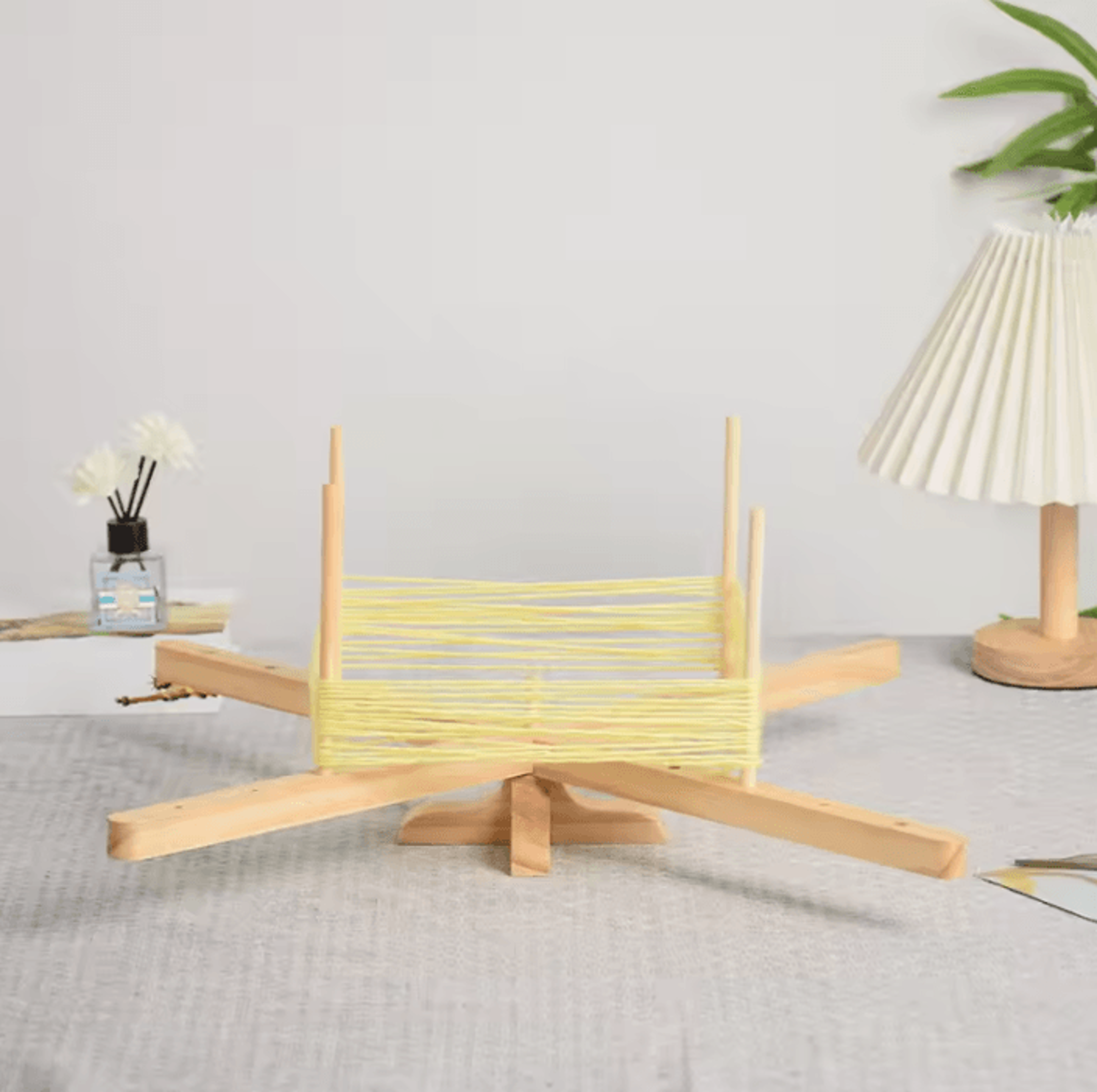 wooden yarn swift winder - adjustable skein holder for knitting and crochet