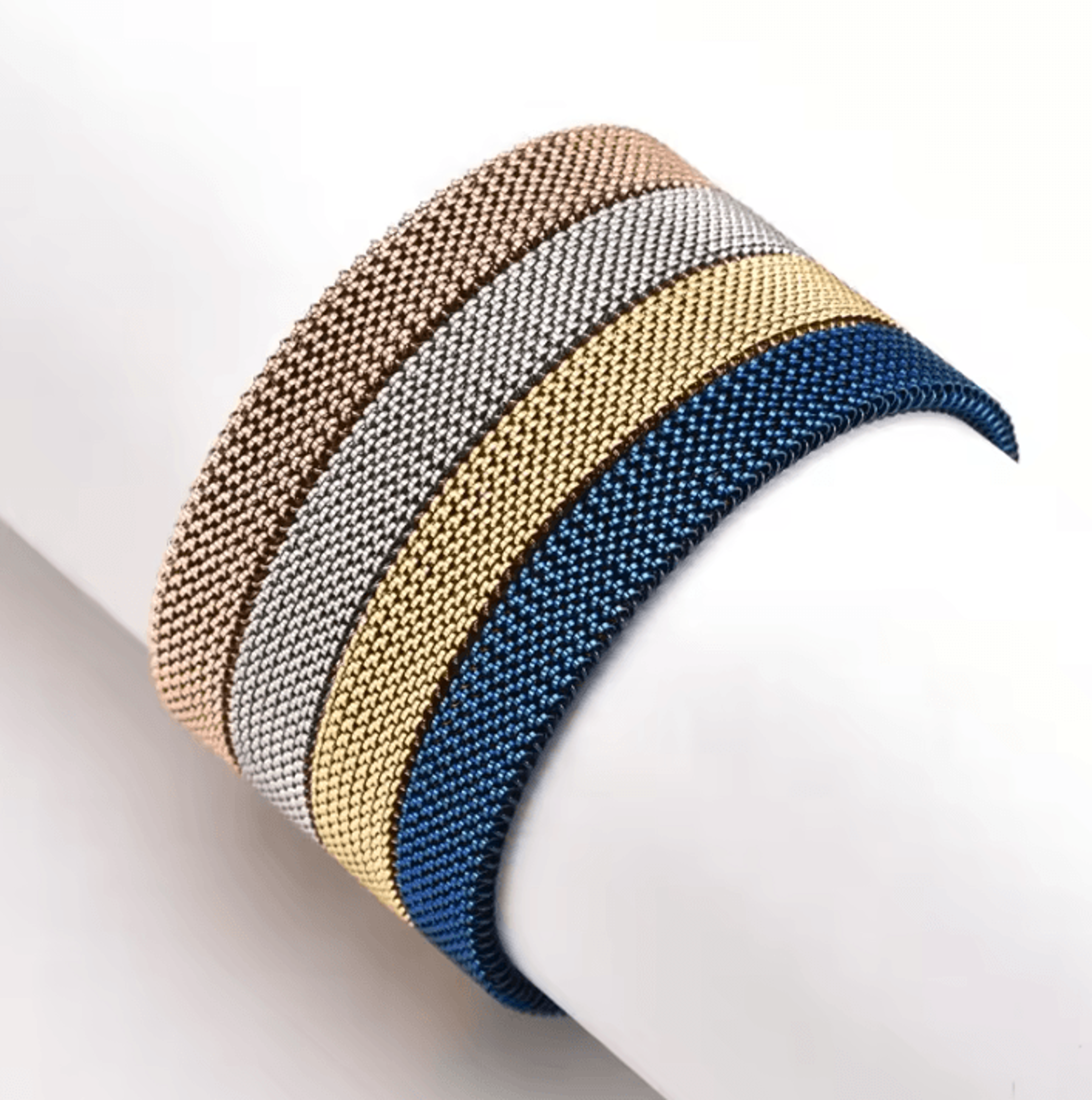 colorful stainless steel stretch mesh bracelet