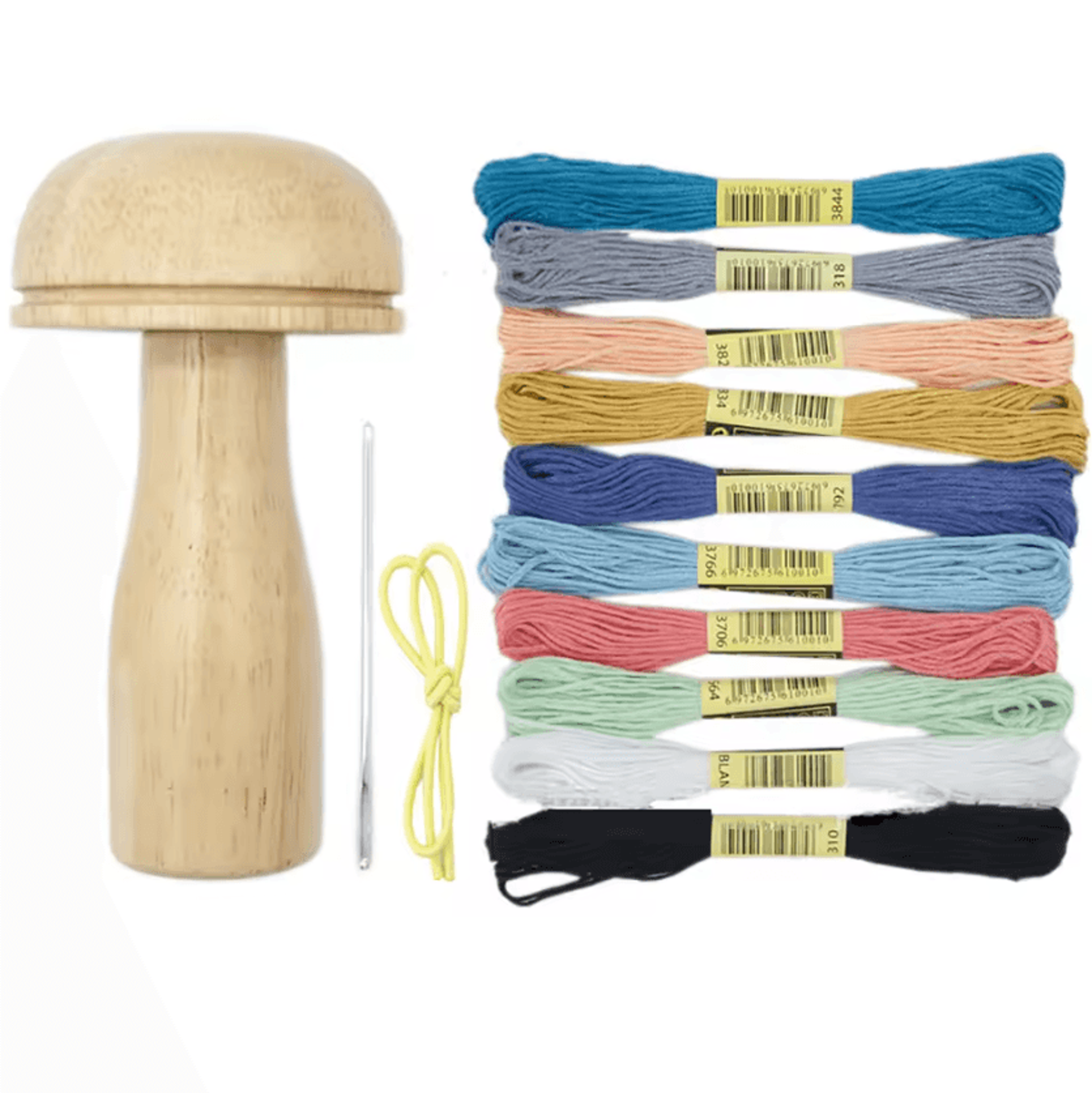 wooden mushroom darner for socks and visible mending