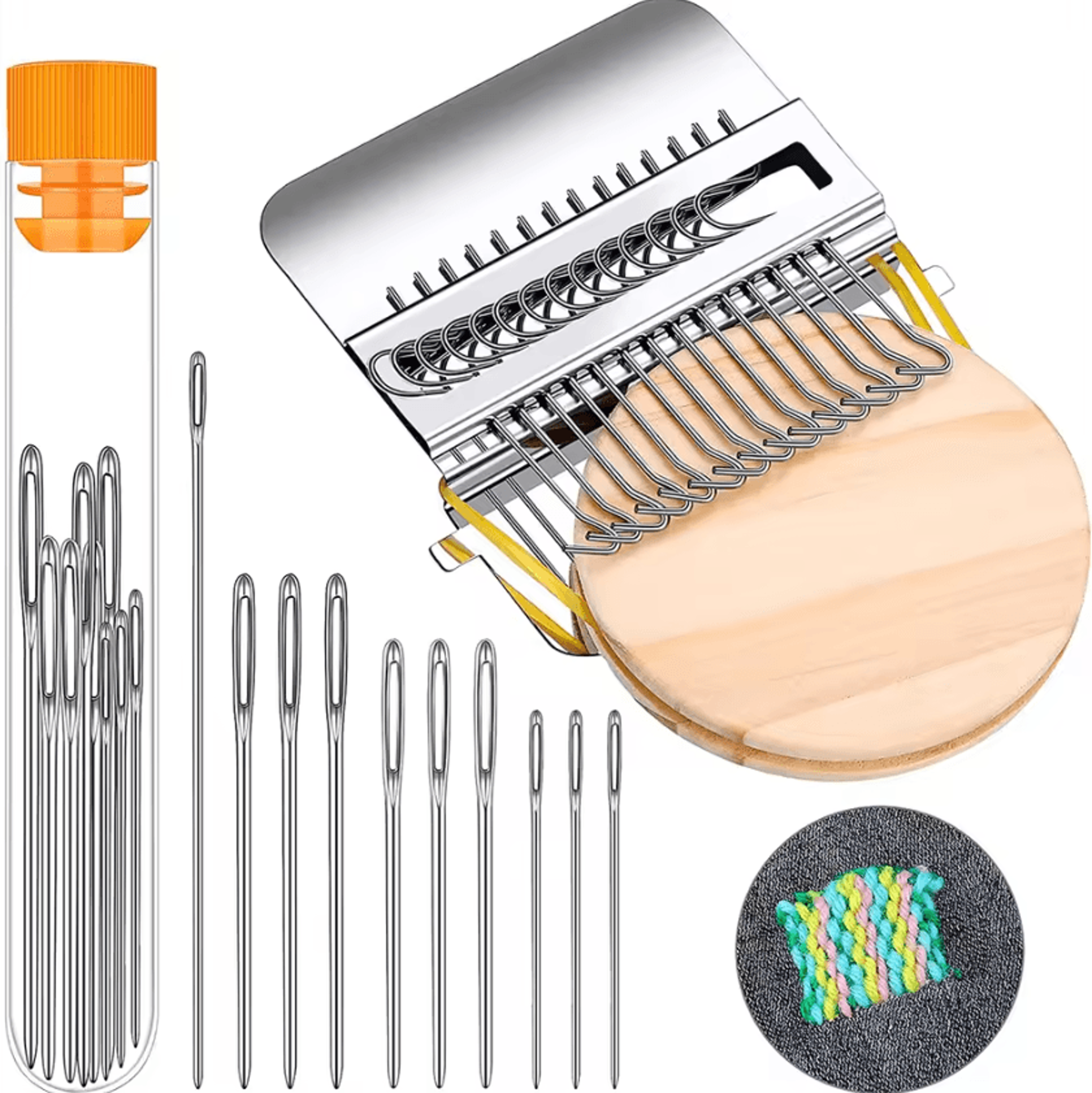 14-hook speedweve darning loom kit with 9 needles for clothing repair