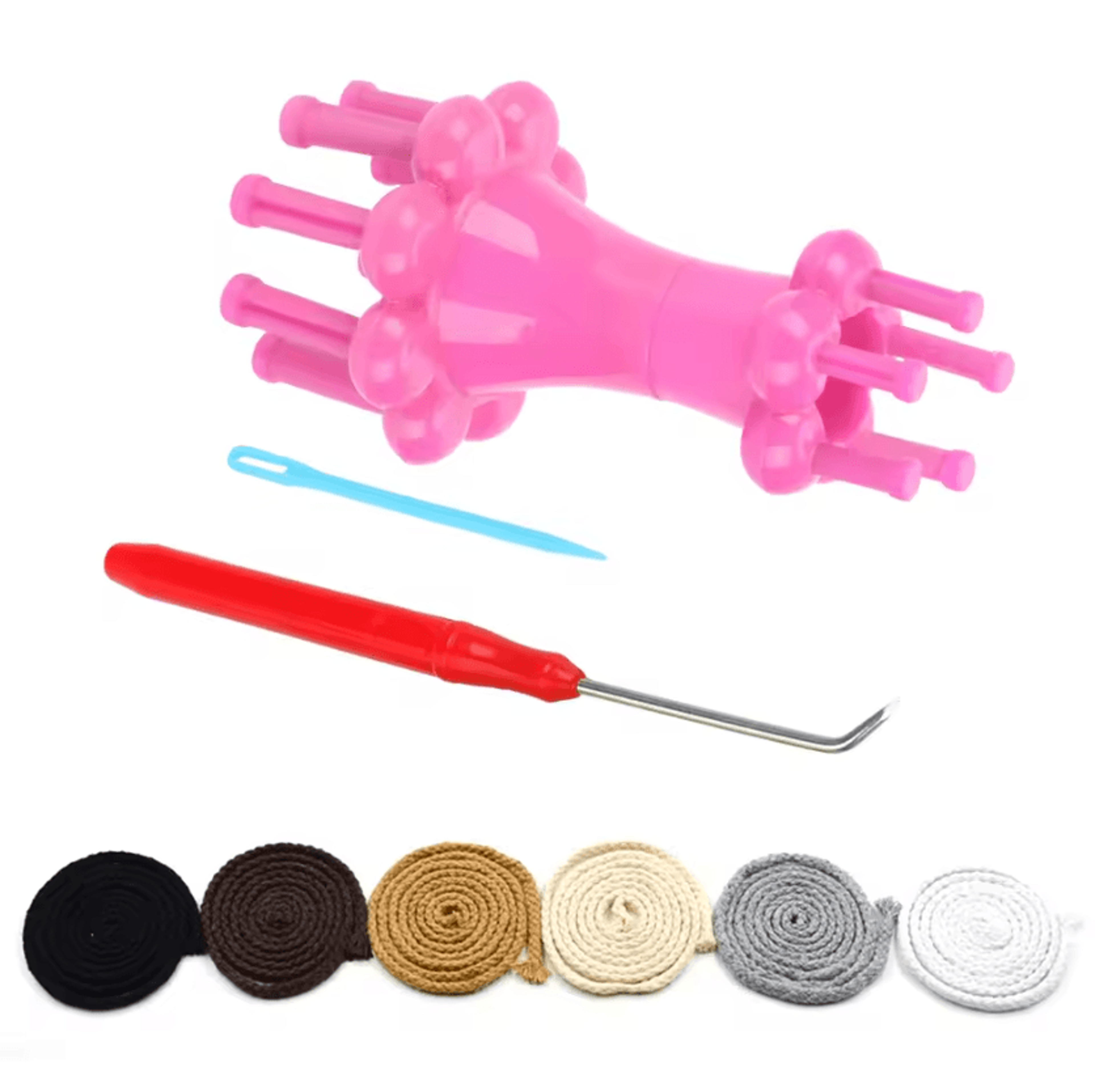 double-head spool knitter loom for diy yarn weaving