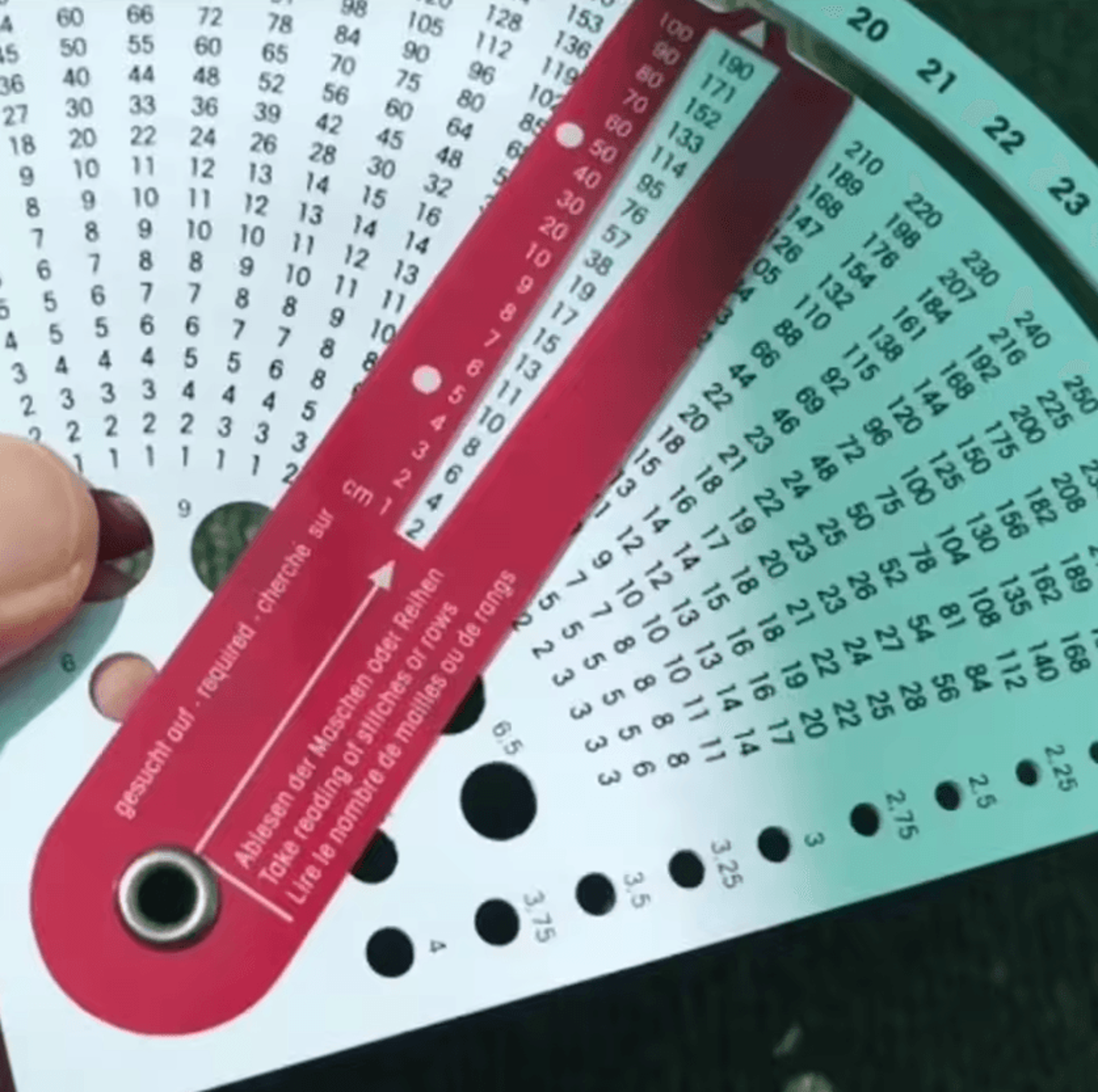 knitting gauge converter & stitch calculator ruler