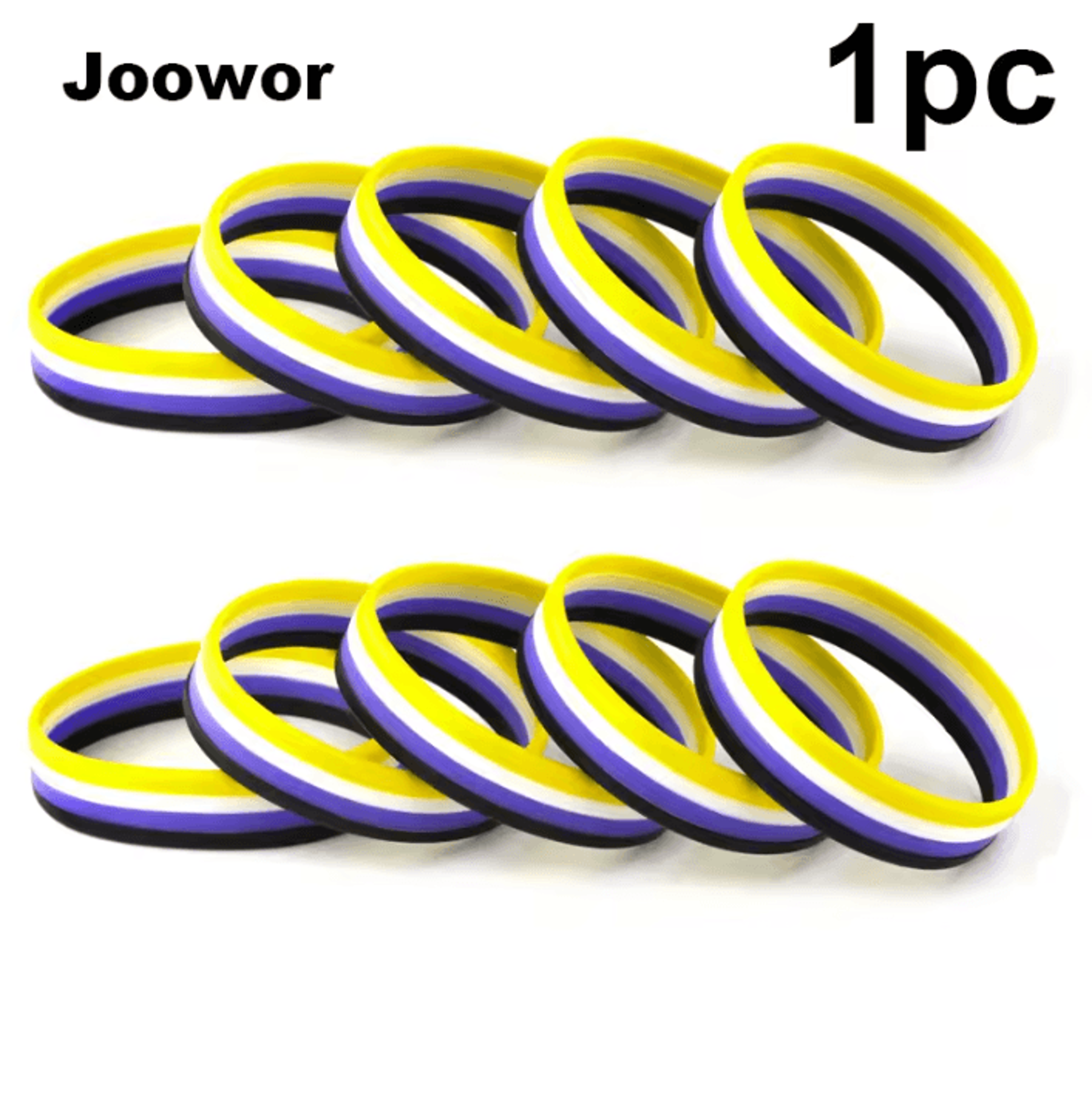 lgbtq pride silicone wristband bracelet - rainbow, nonbinary, bi, pan & ace designs