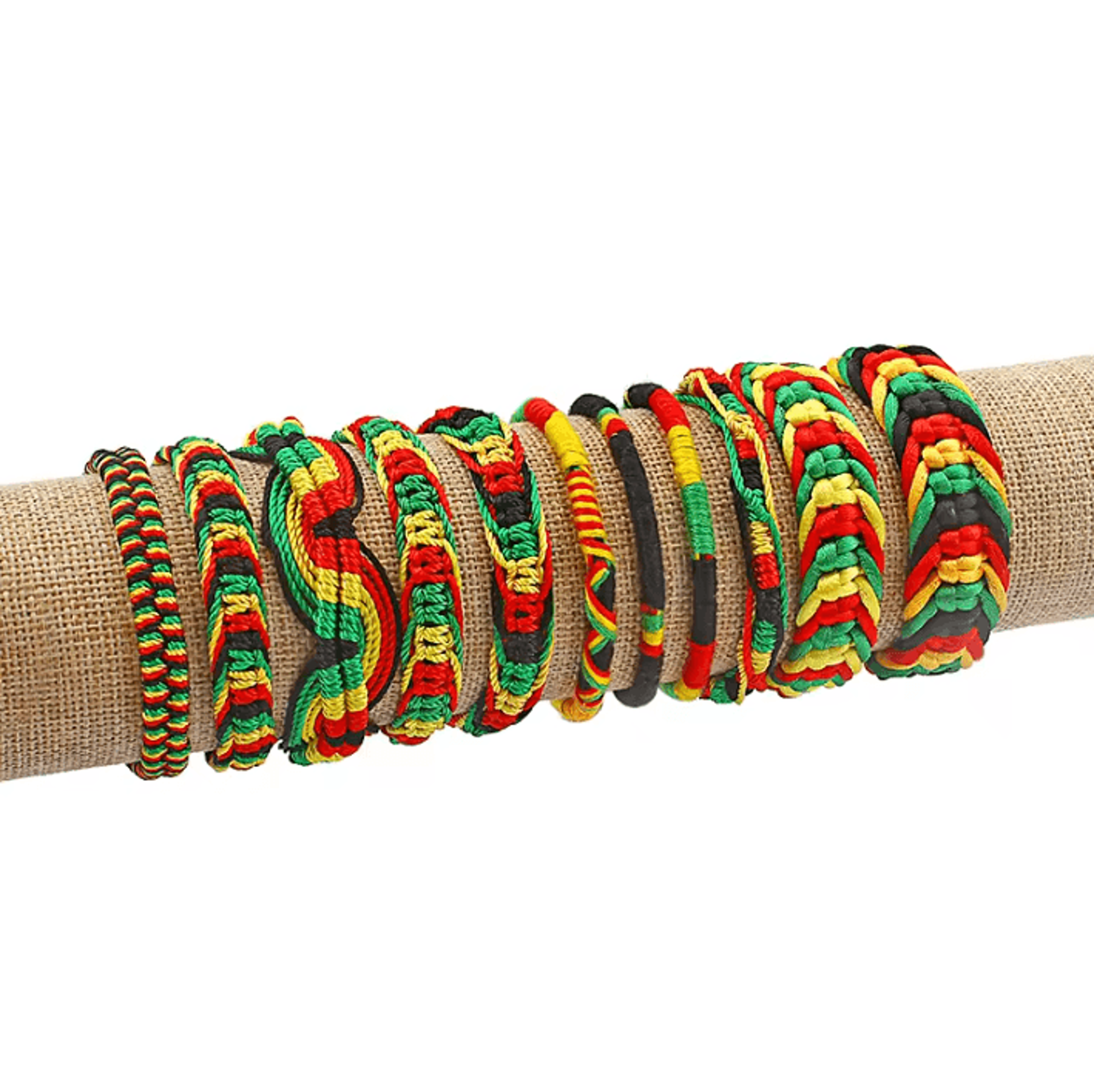 adjustable rasta friendship bracelet - jamaican reggae boho wristband
