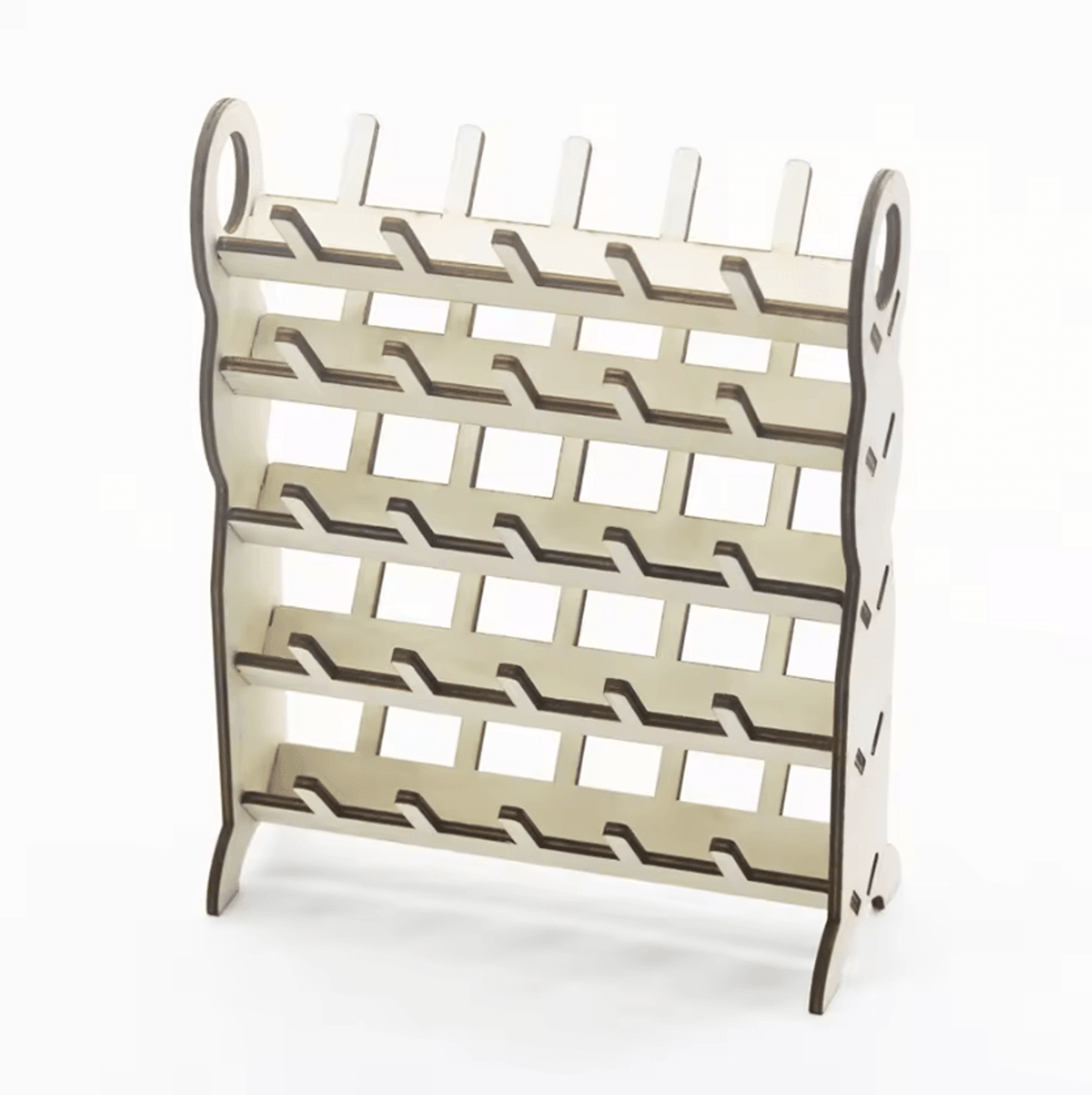 50-spool wooden thread rack & wall-mounted sewing organizer