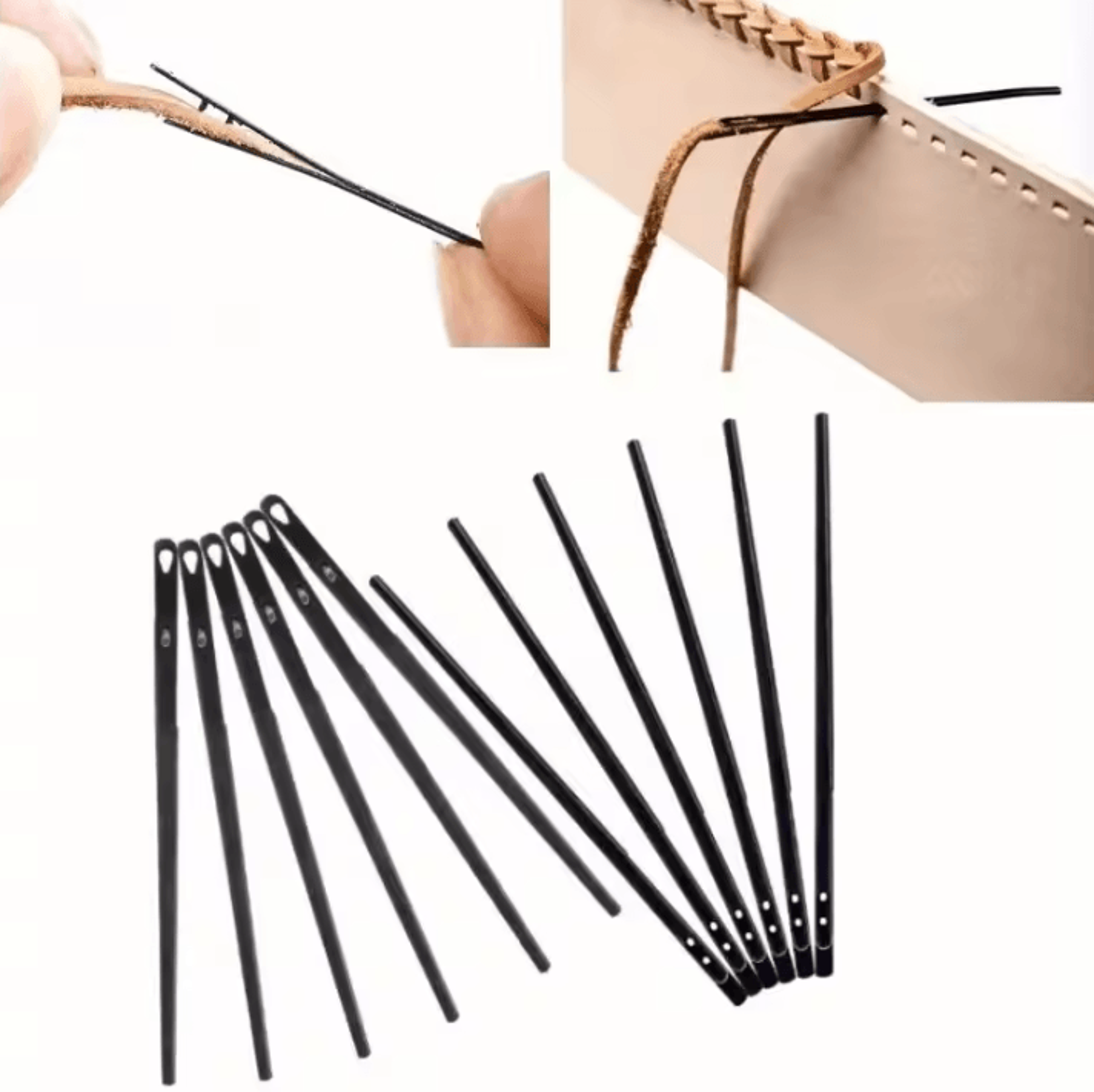 6-piece leather lacing needle set for hand sewing & leathercraft