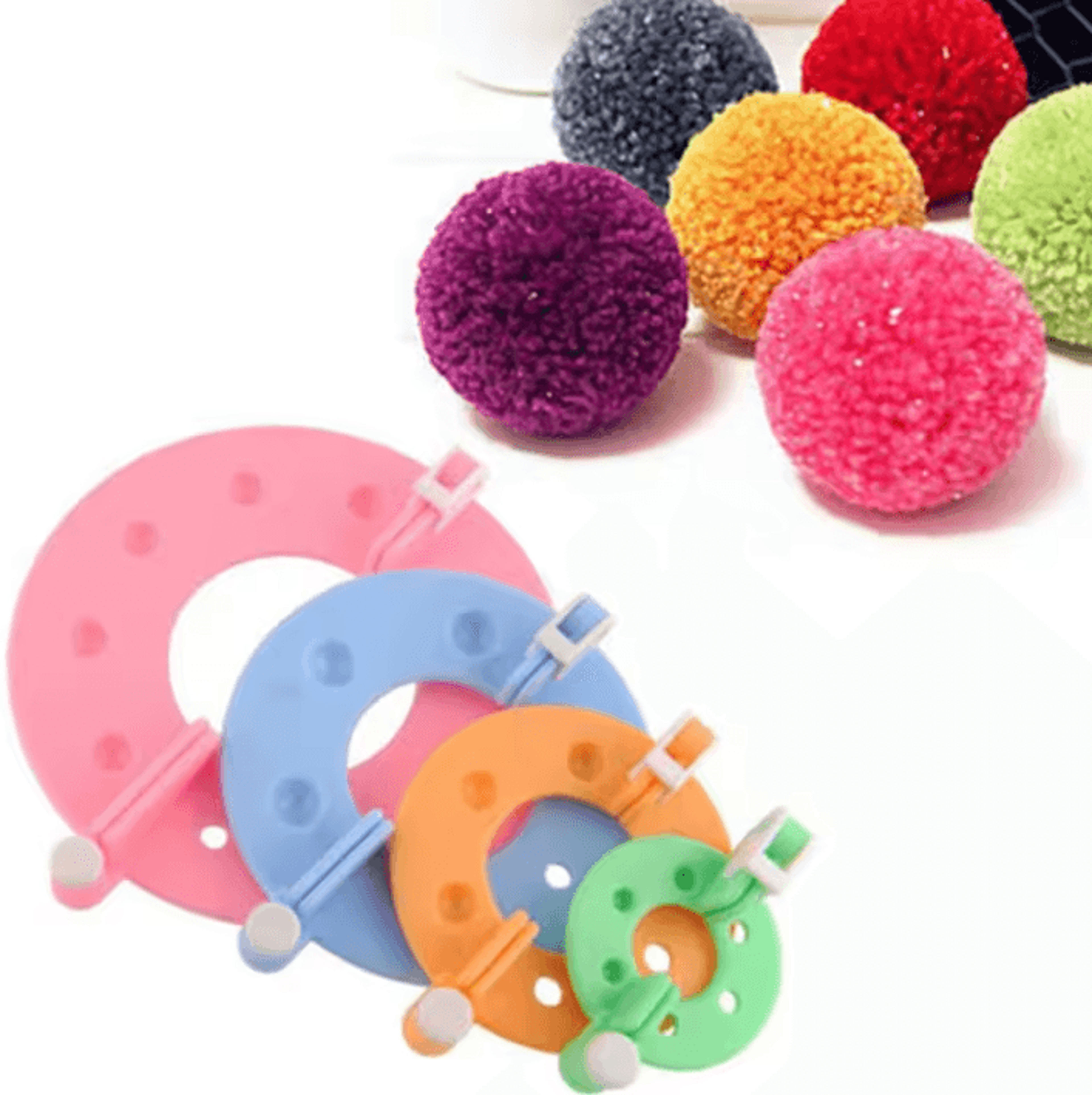 4-size pom pom maker set for yarn, knitting & diy crafts