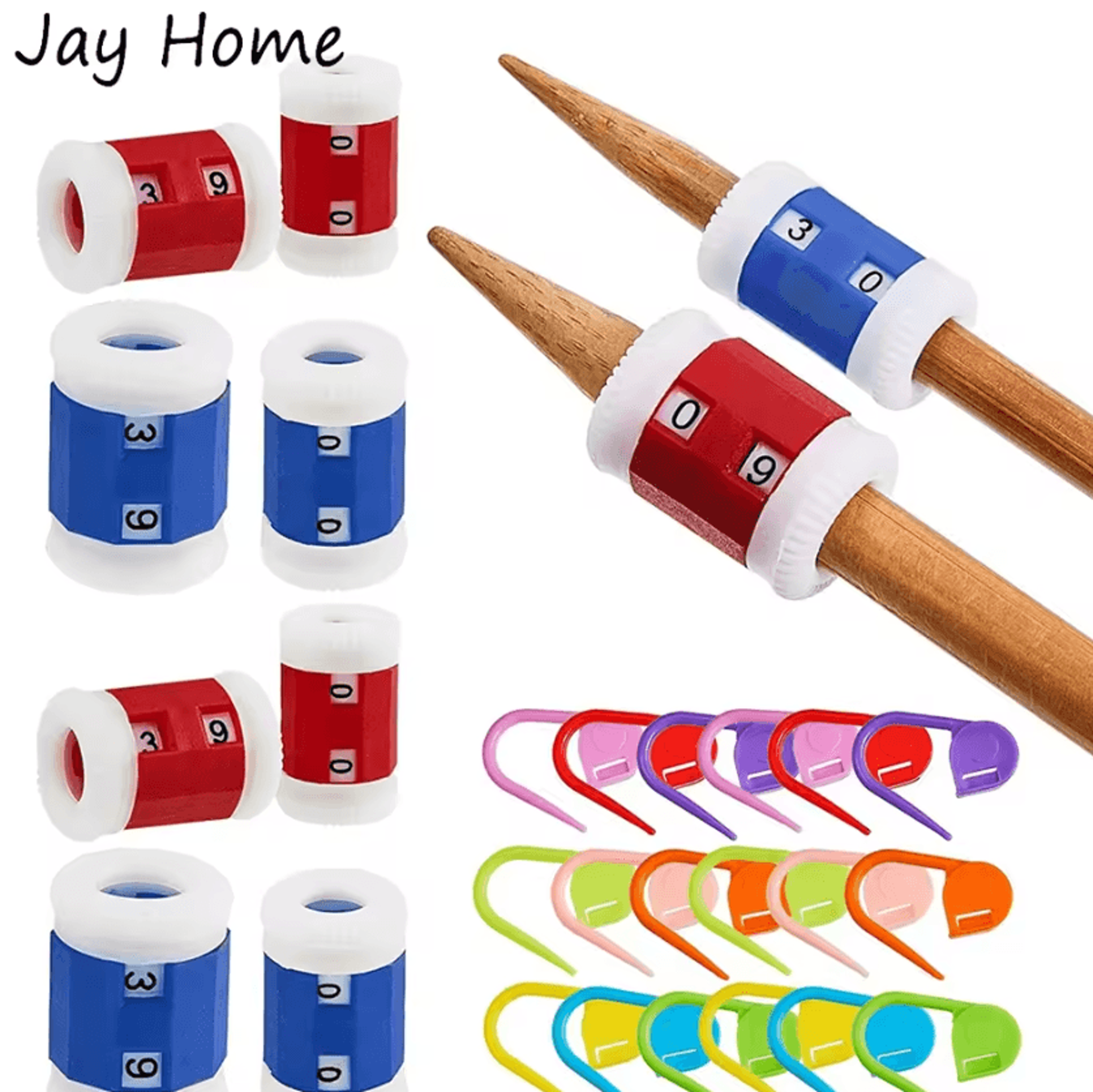 24-piece knitting & crochet stitch marker and row counter set