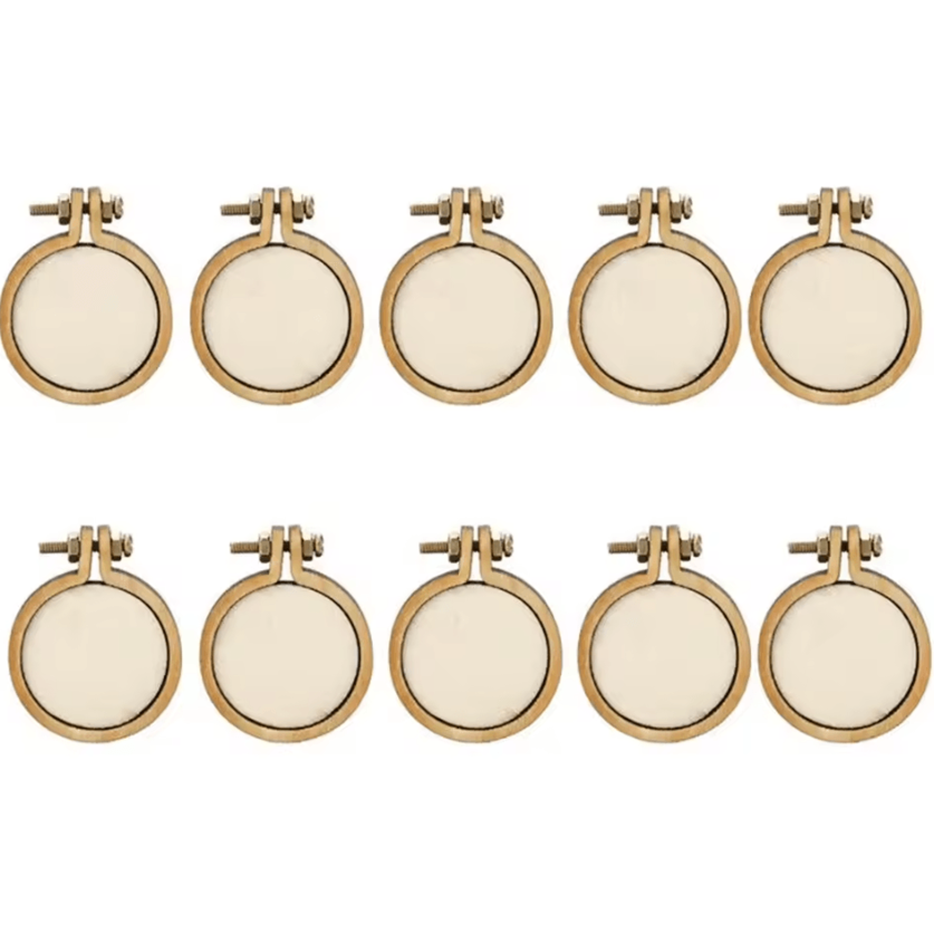 10-piece mini wooden embroidery hoop set for cross stitch & diy crafts