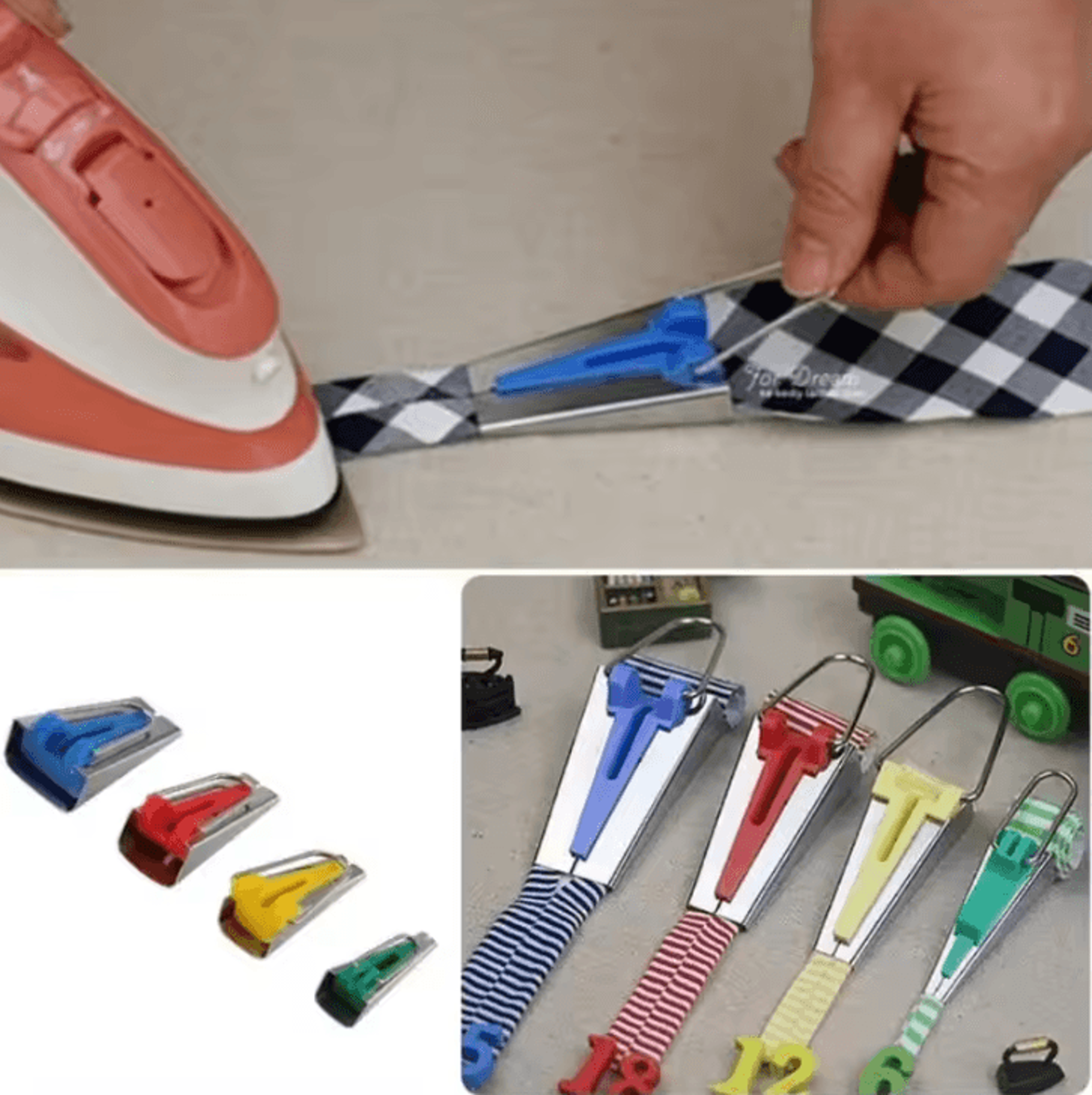fabric bias tape maker for sewing and quilting - 6mm, 12mm, 18mm, 25mm