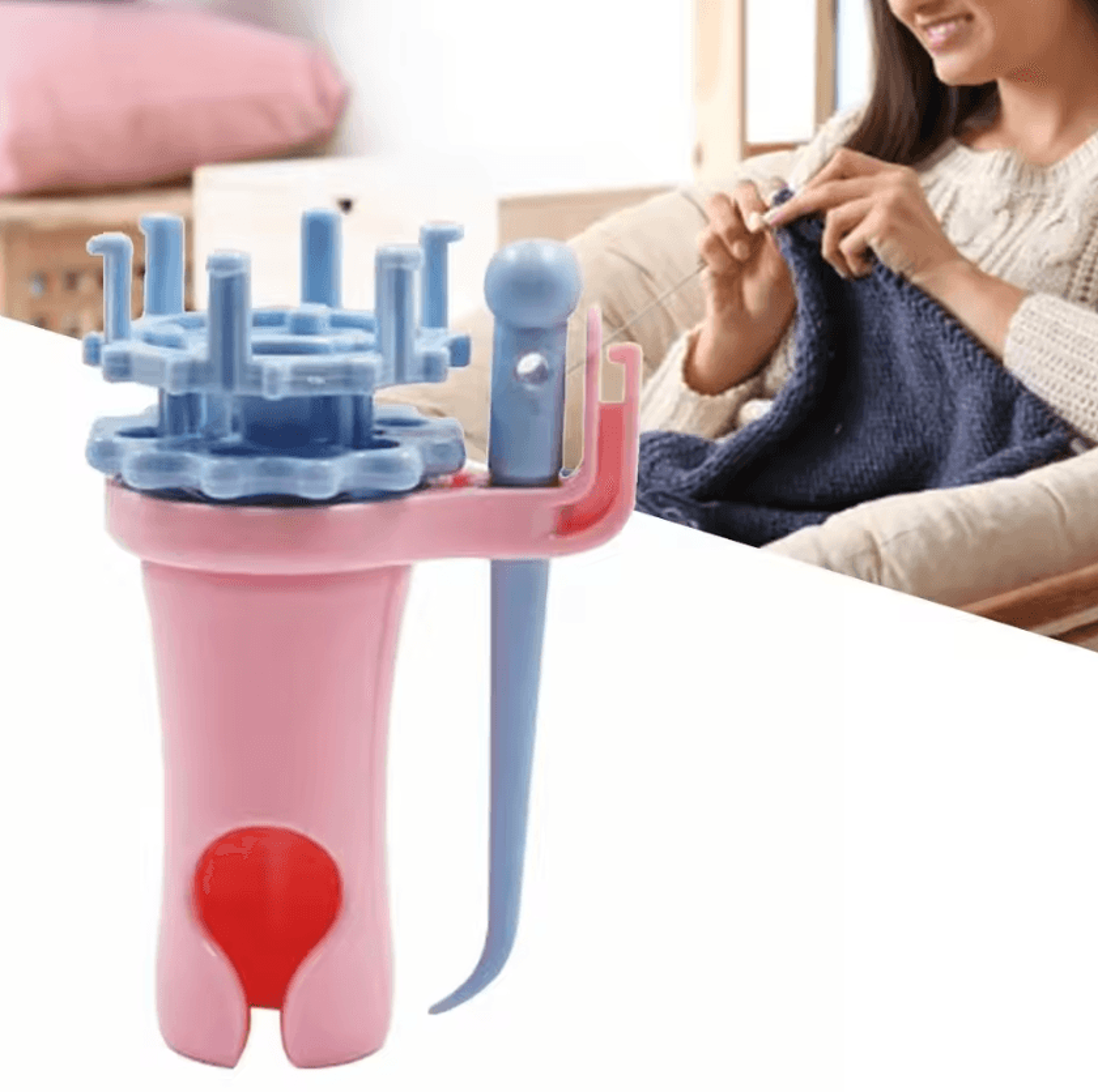 double head manual spool knitter for yarn and i-cord crafts