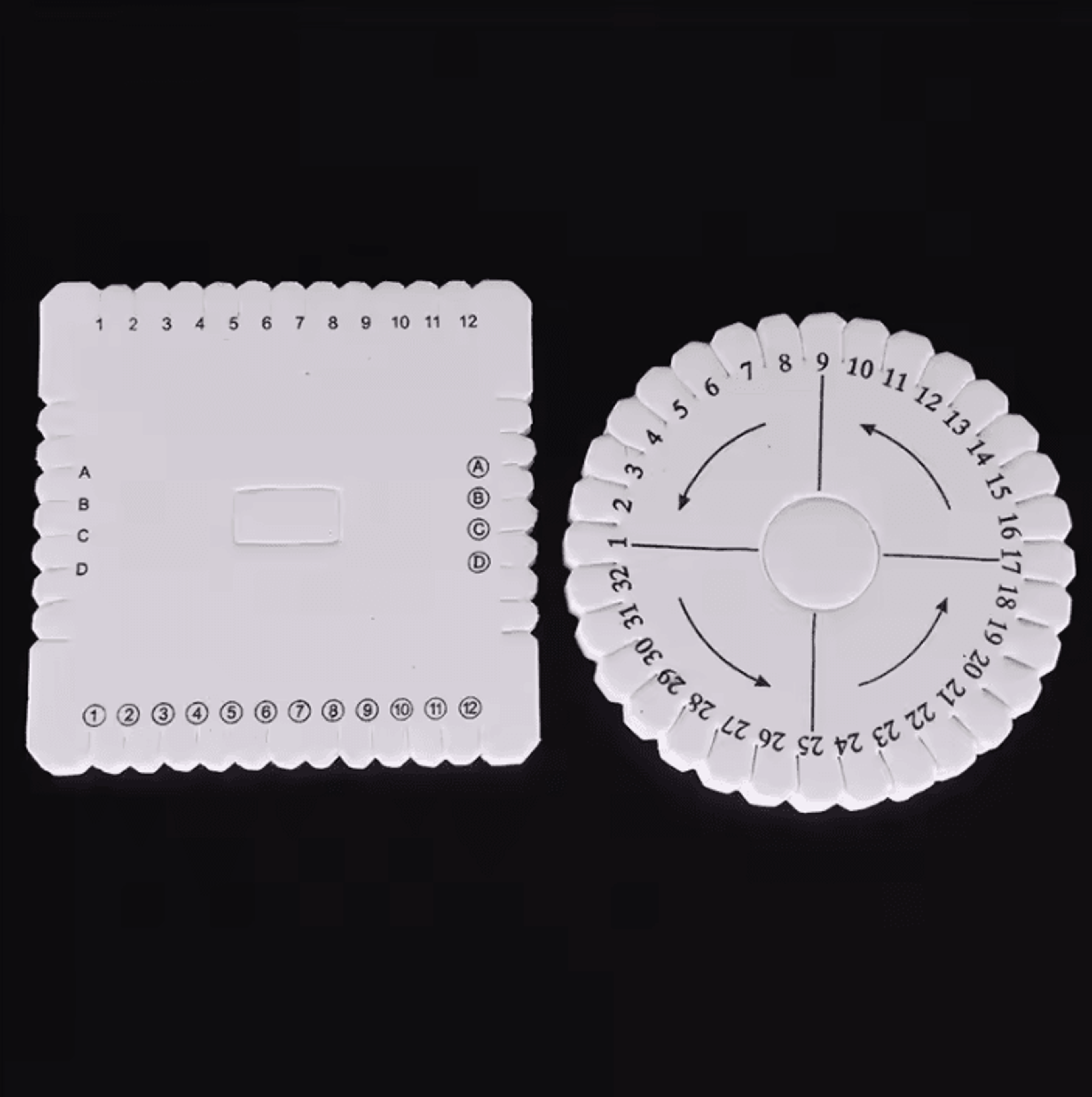 round and square kumihimo braiding disc for diy bracelets