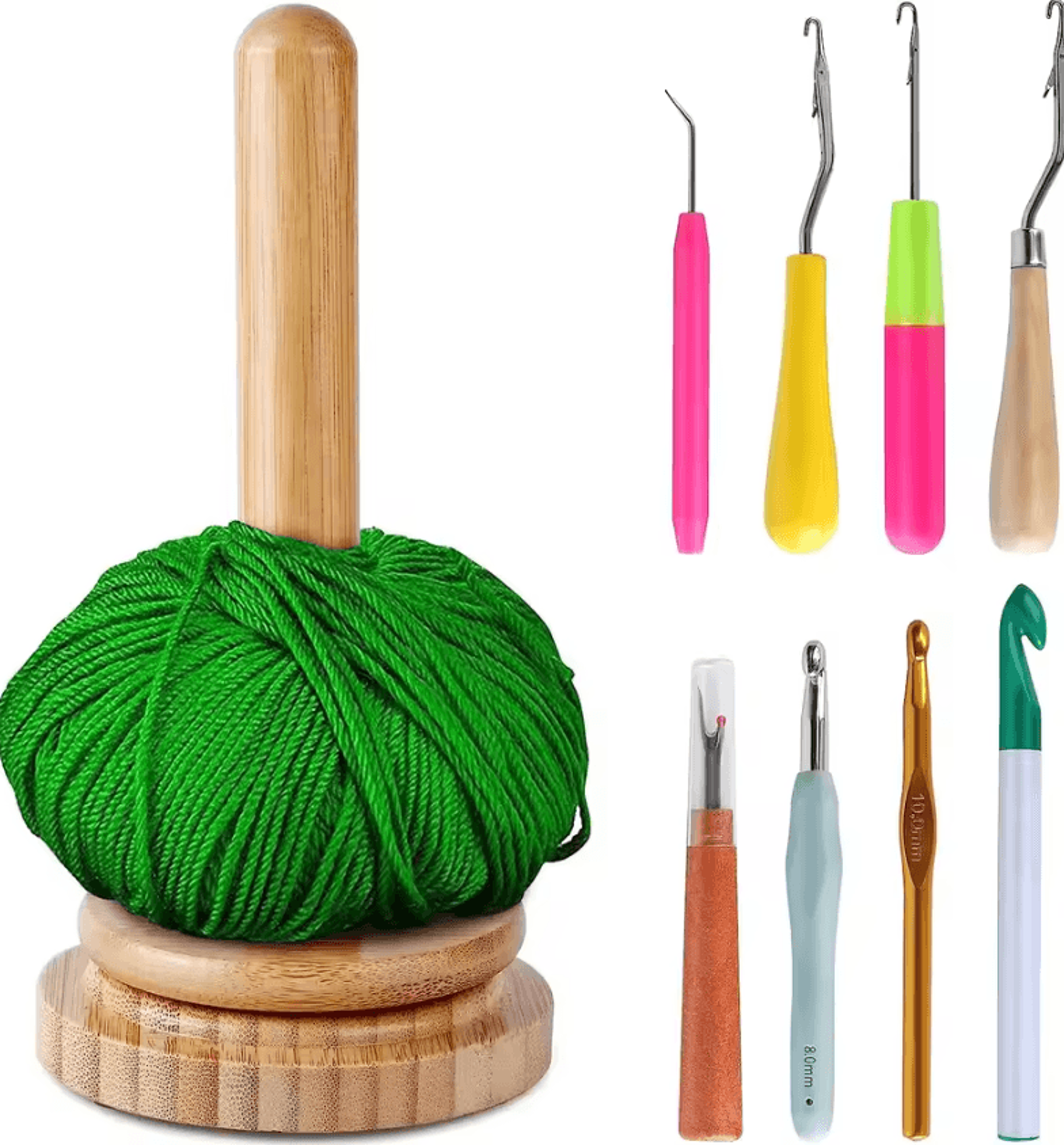 bamboo rotary yarn holder stand for knitting and crochet