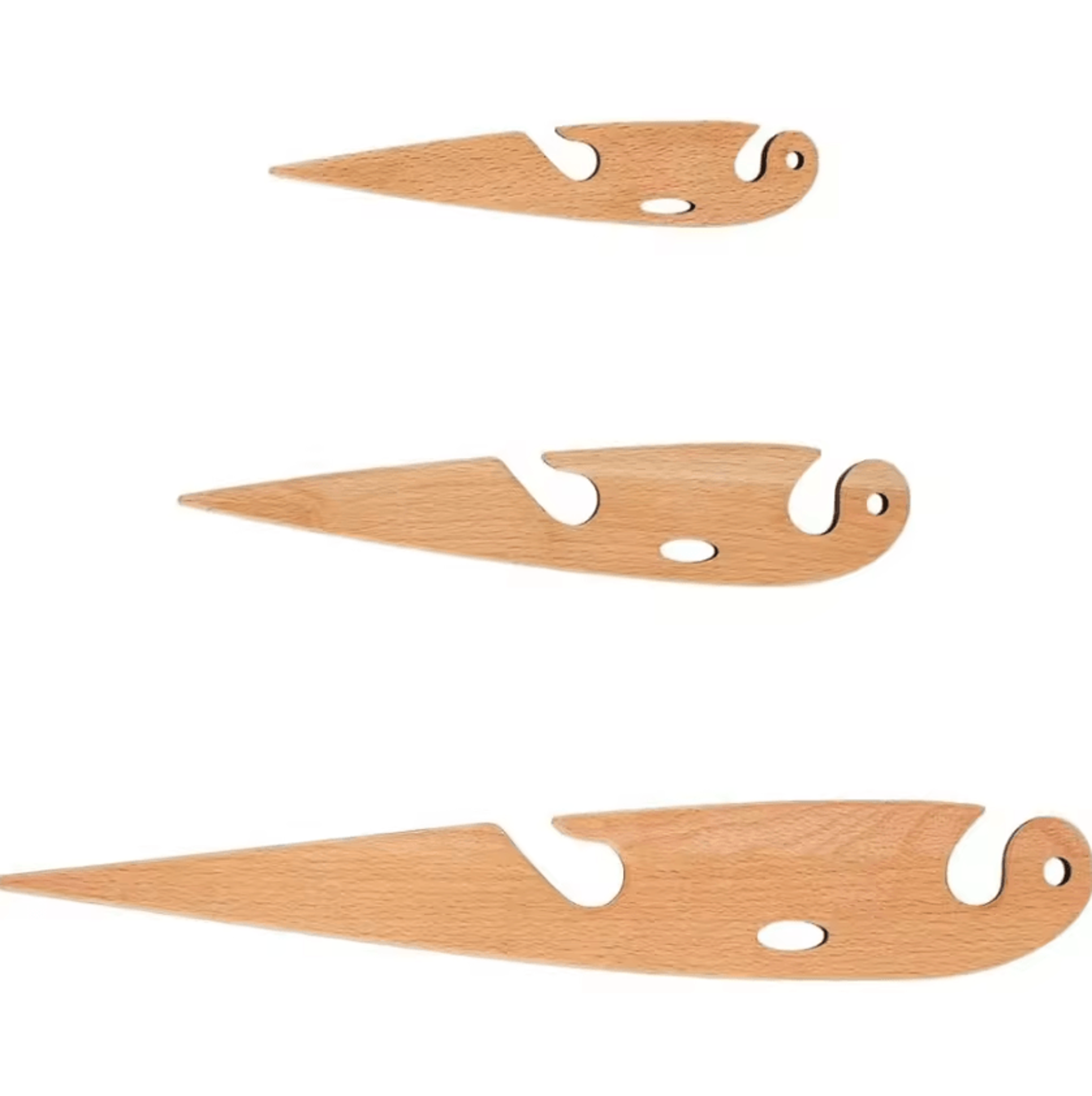 3-piece beech wood weaving shuttle set for tapestry looms