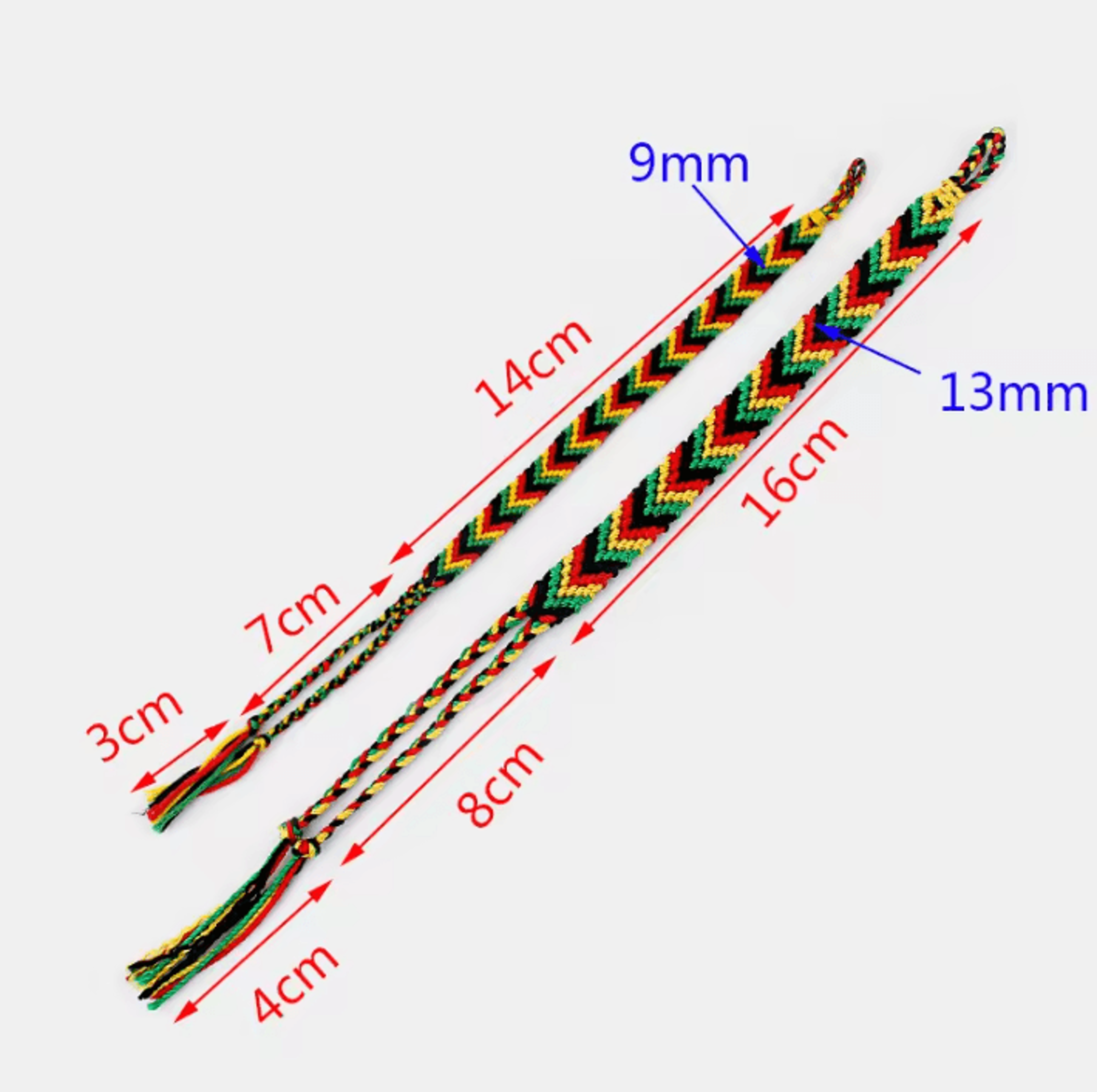 handmade rasta macrame woven friendship bracelet