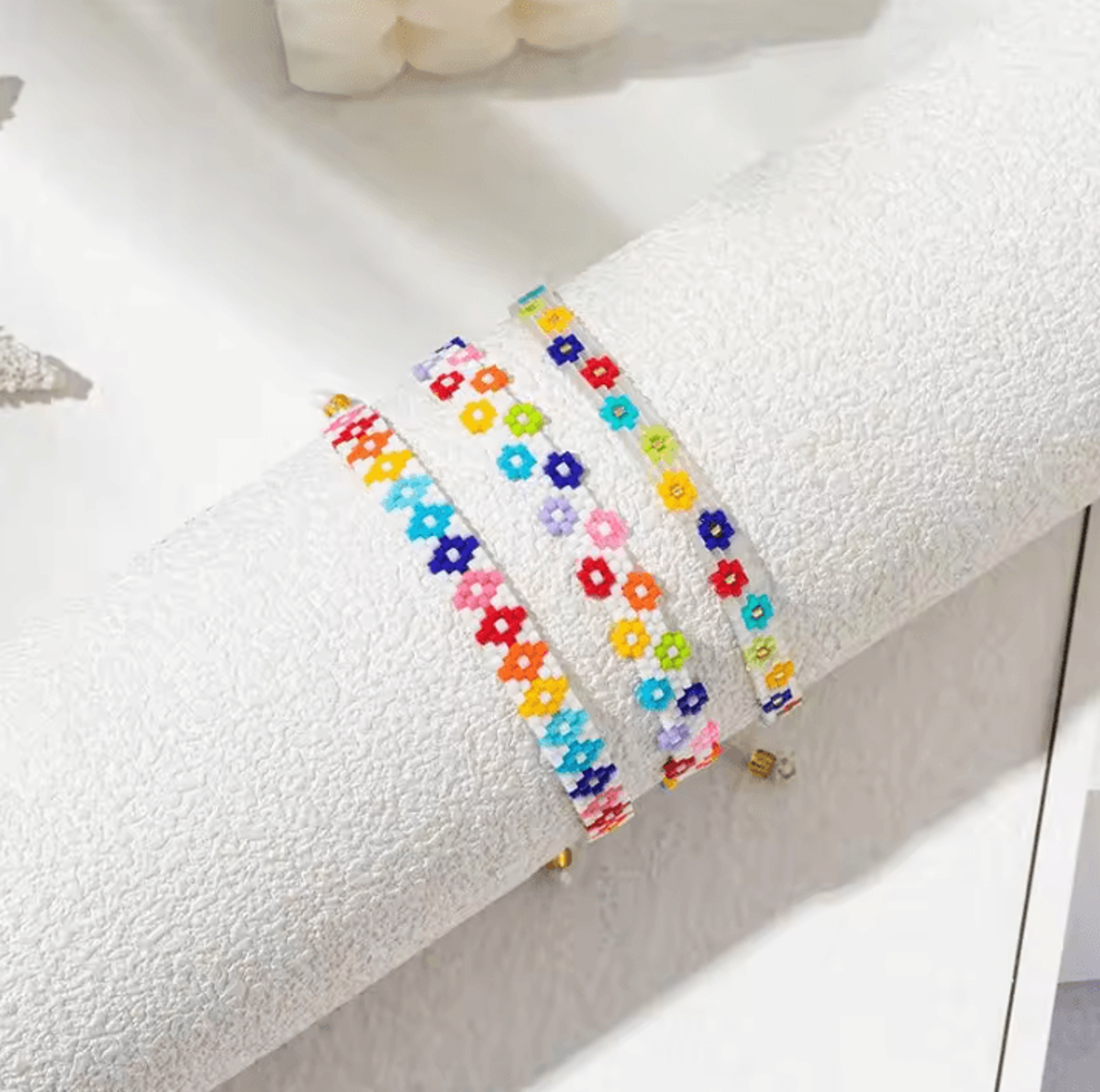bluestar rainbow flower miyuki bead bracelet for women