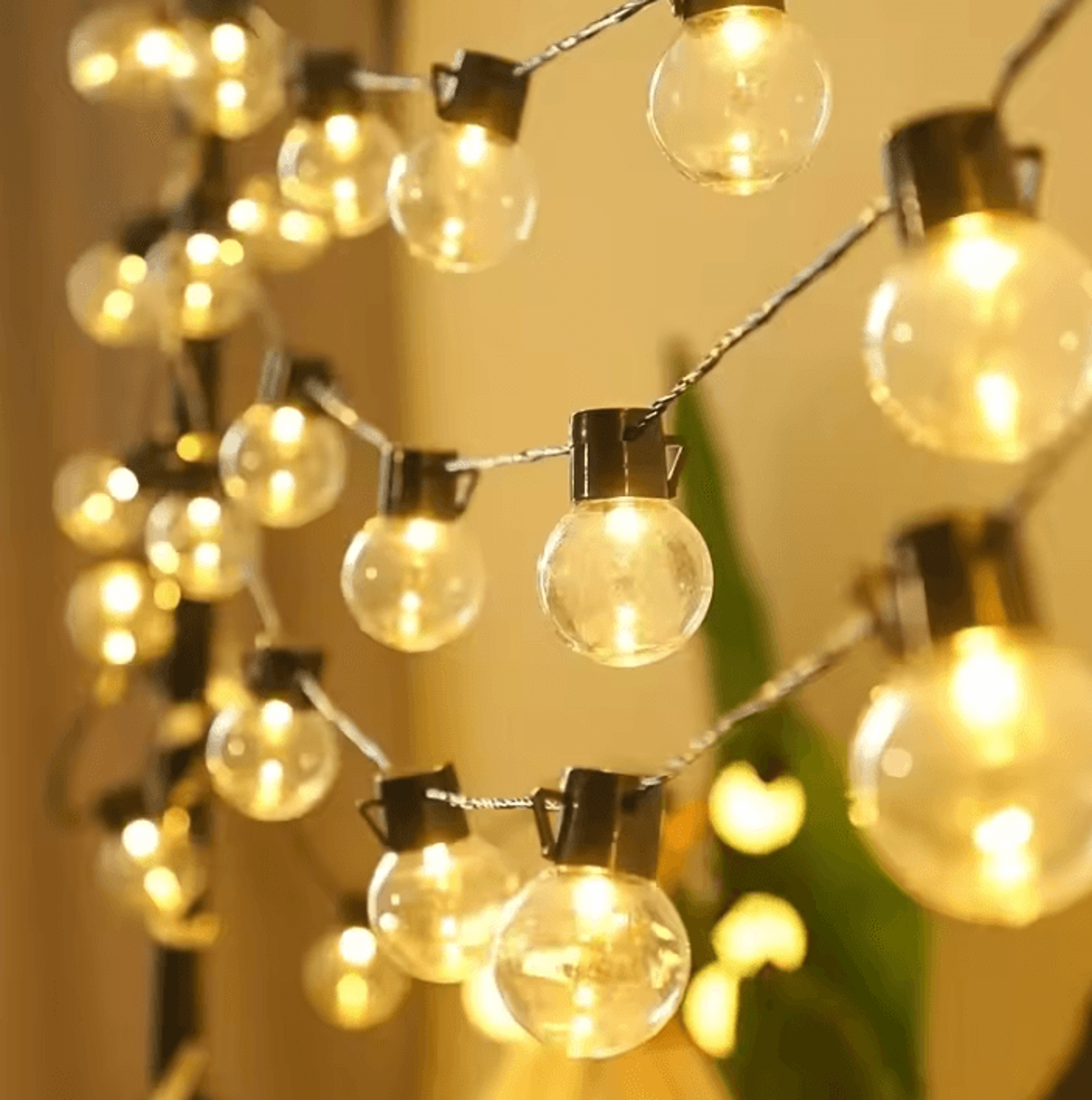 solar clear ball led string lights for garden and patio