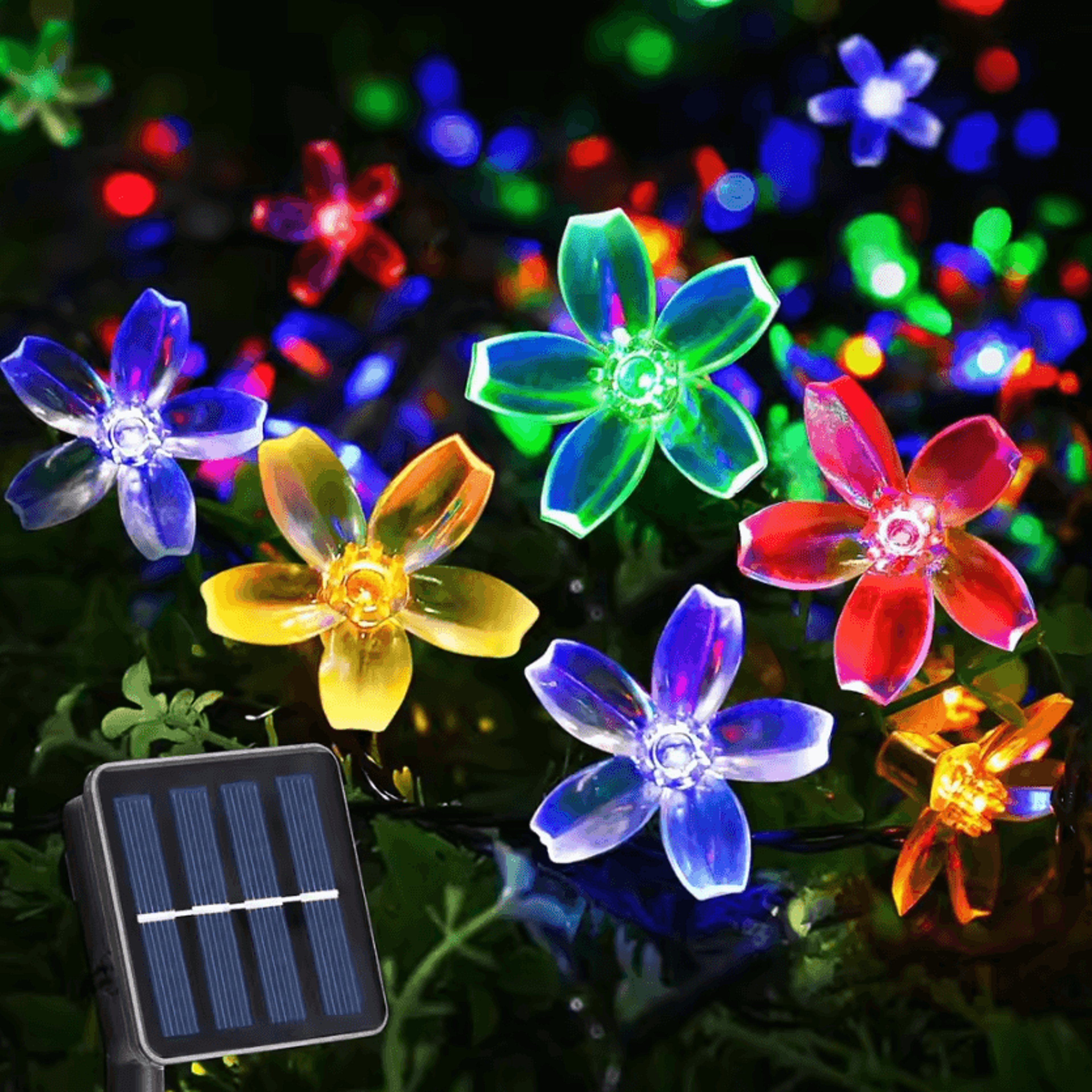 solar cherry blossom led string lights for garden and patio