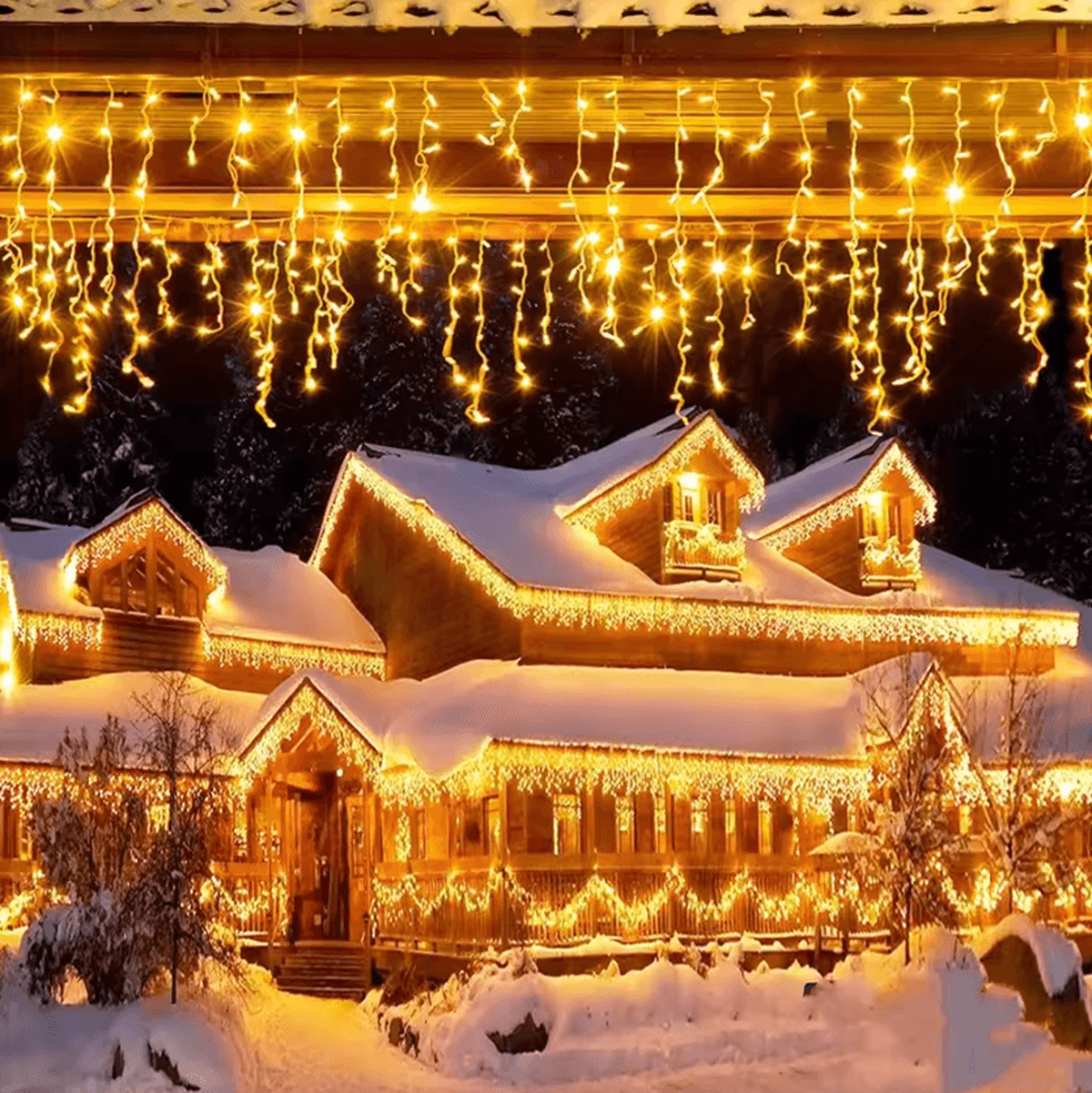 4.5m 100 led christmas icicle curtain string lights