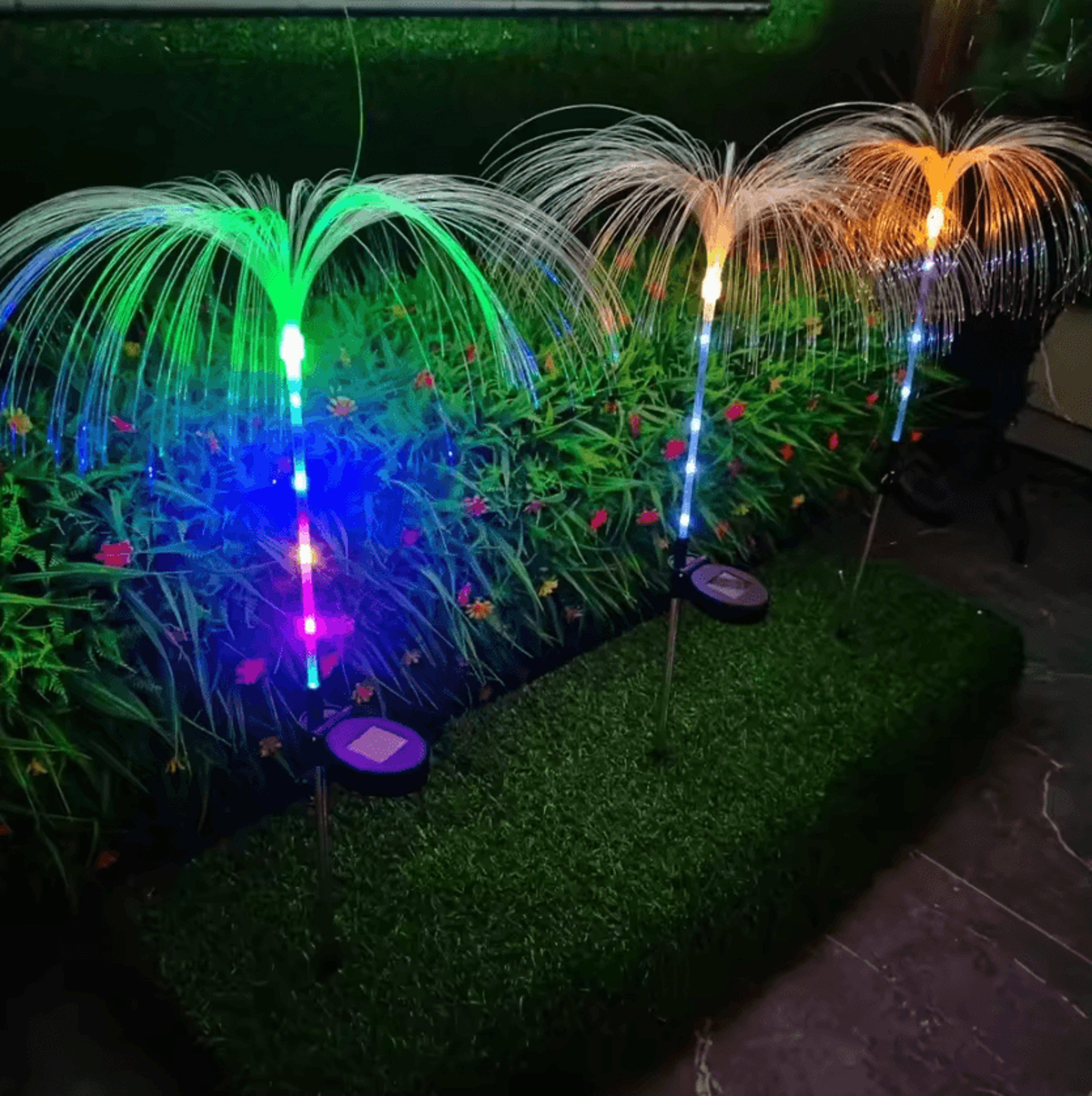 solar jellyfish garden lights with color changing leds