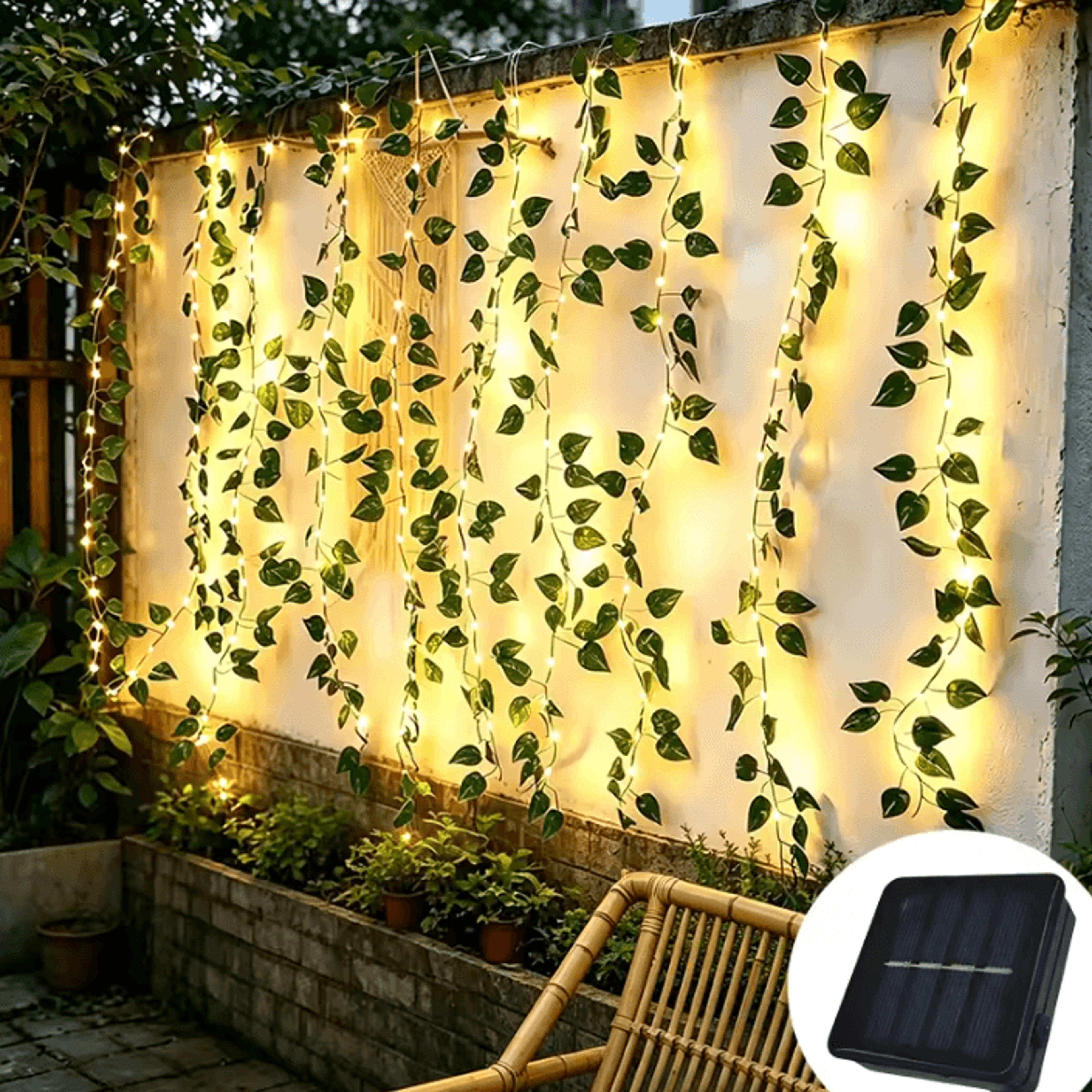 50/100/150 led solar ivy leaf fairy string lights