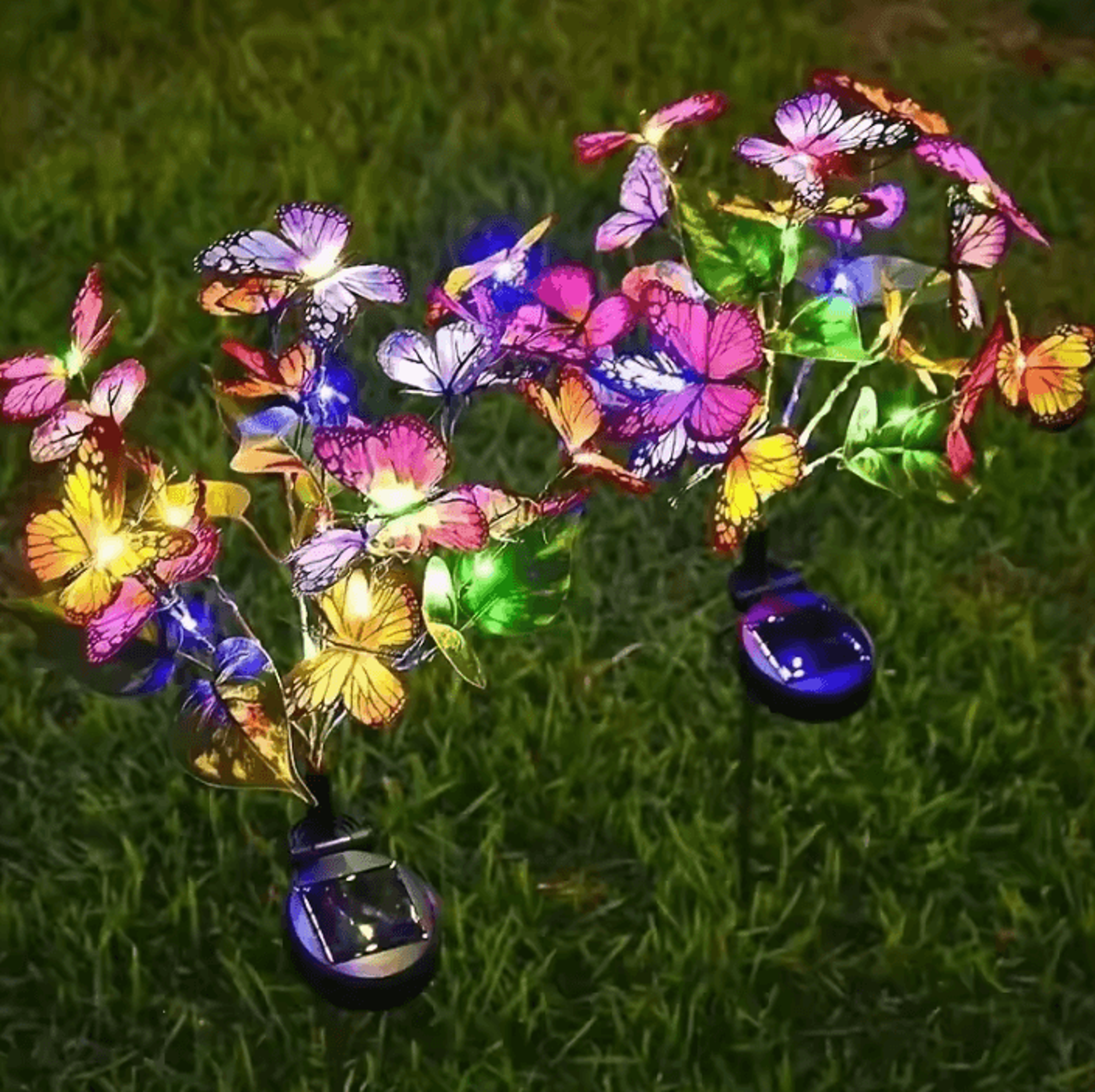 solar led butterfly flower garden light
