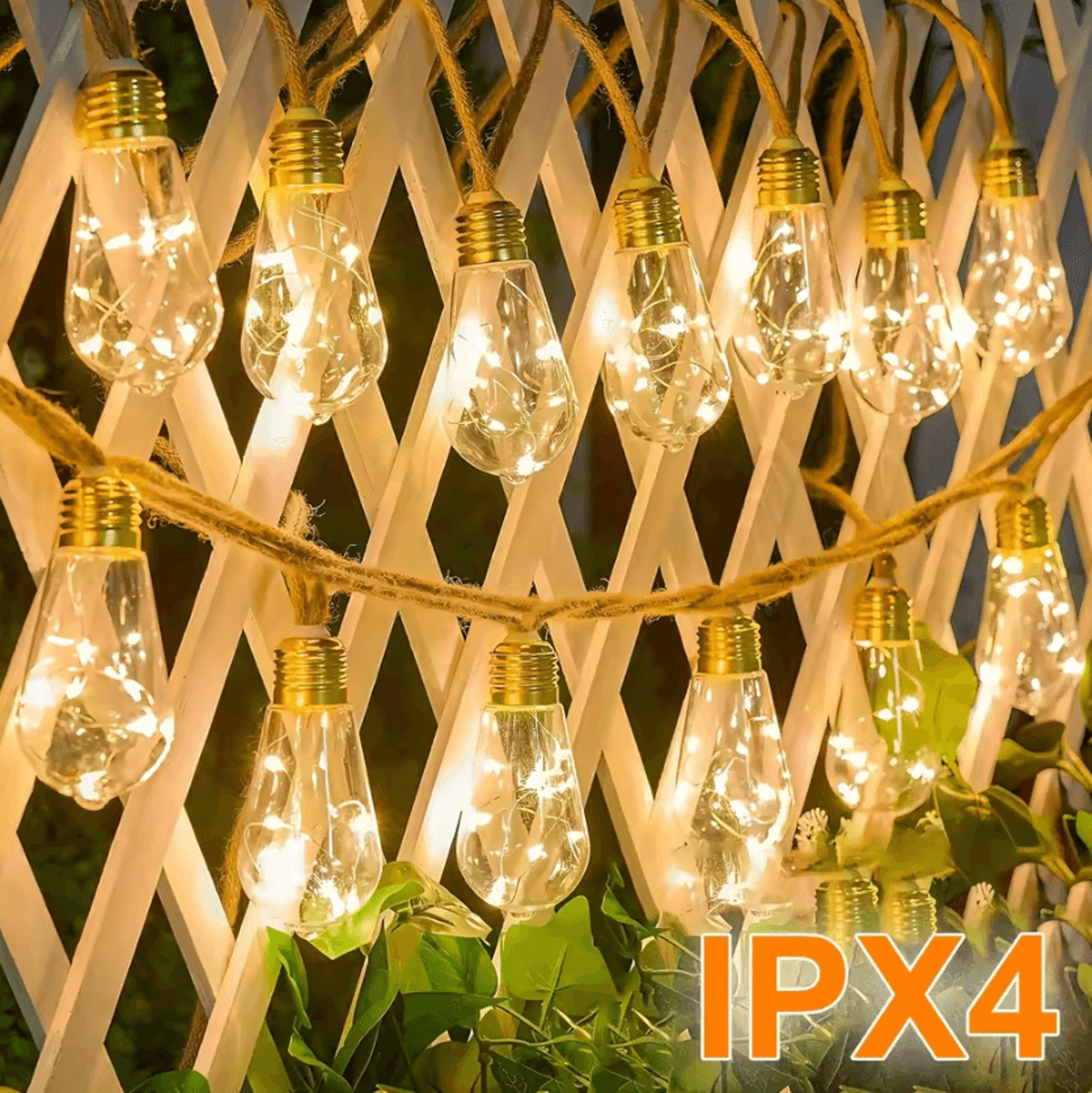 solar outdoor string lights with 8 lighting modes