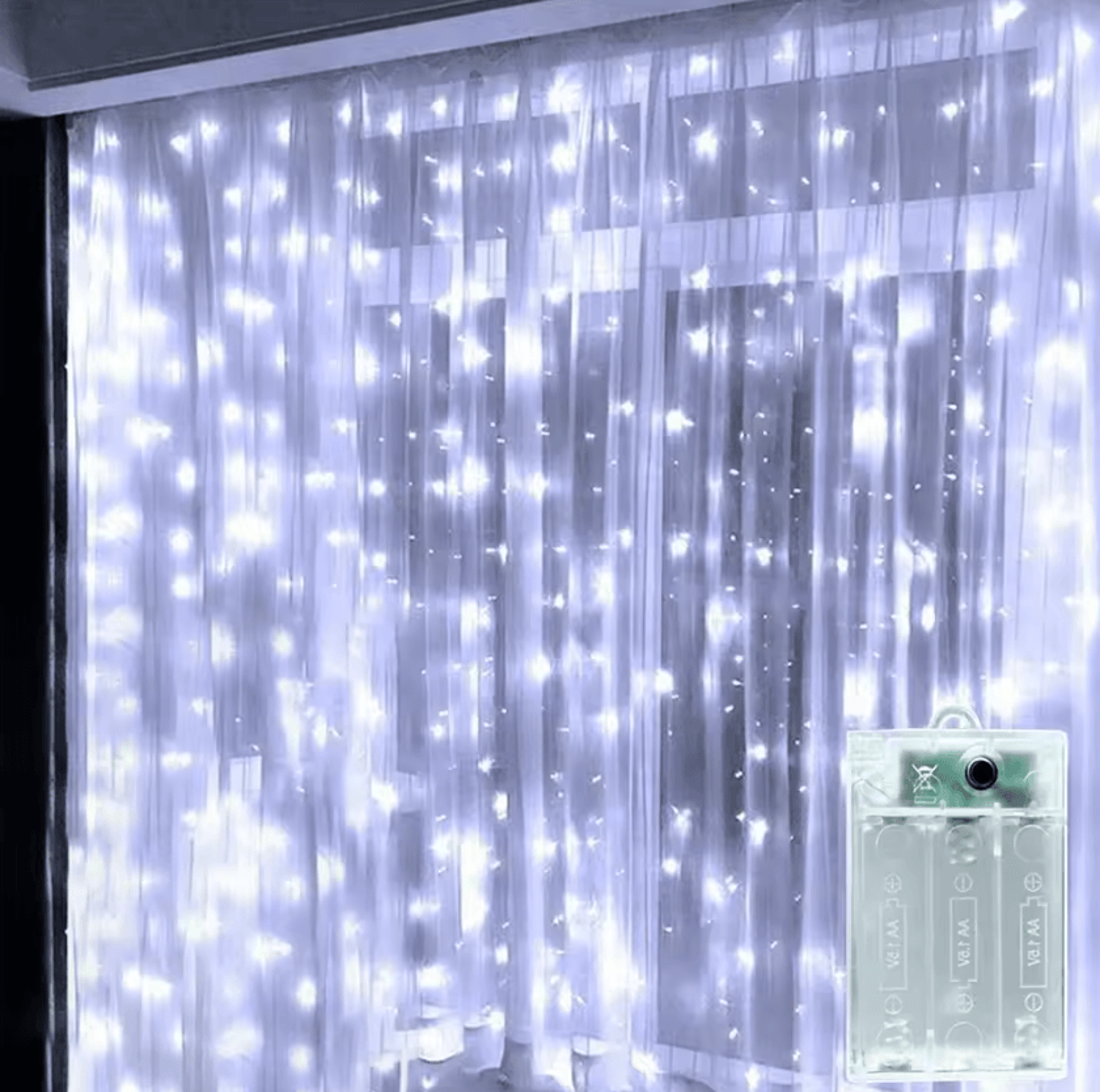 battery operated led curtain fairy lights 3m 6m