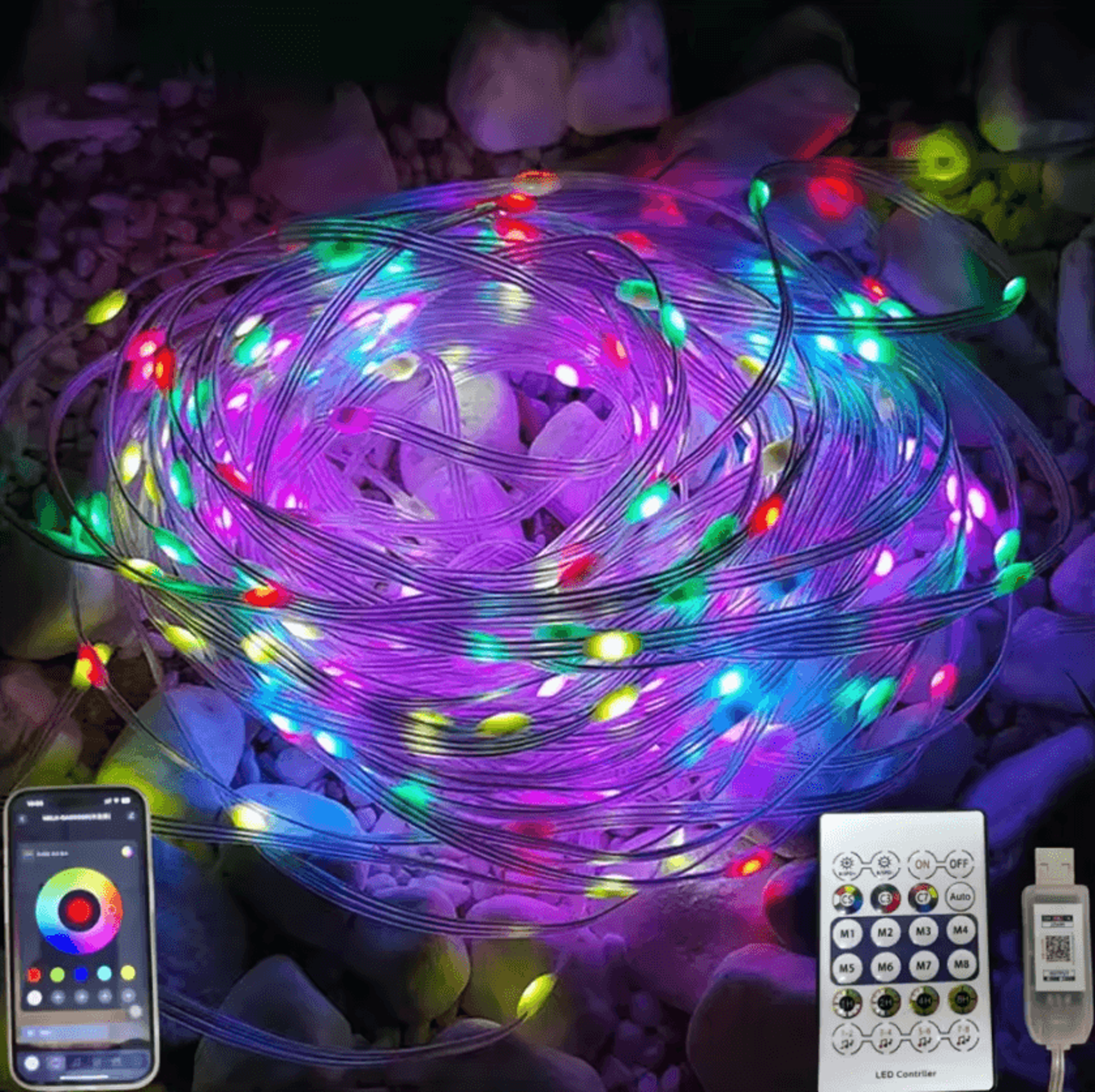 smart rgbic led fairy string lights with app control