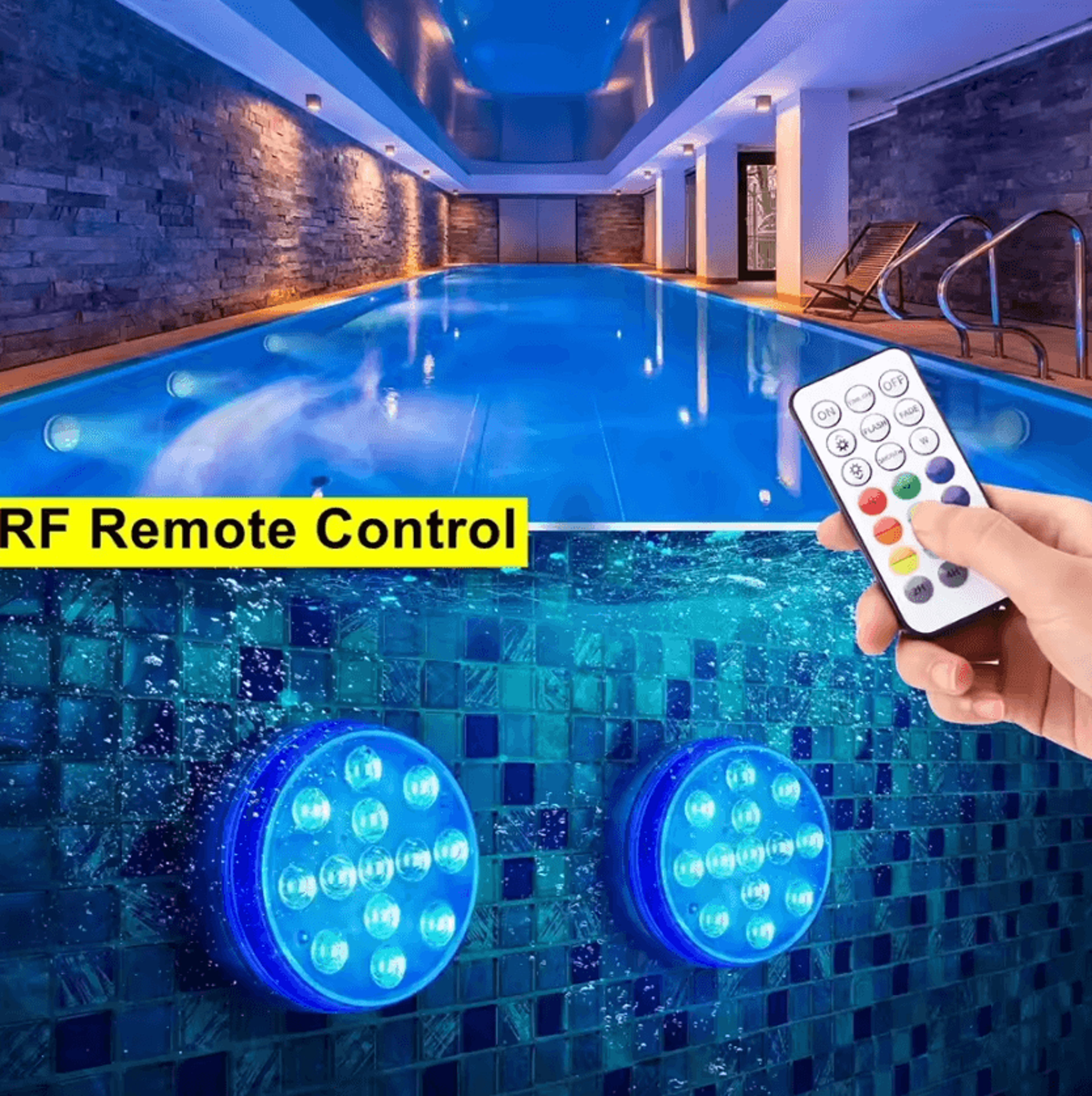 13 led rgb submersible pool light with remote control