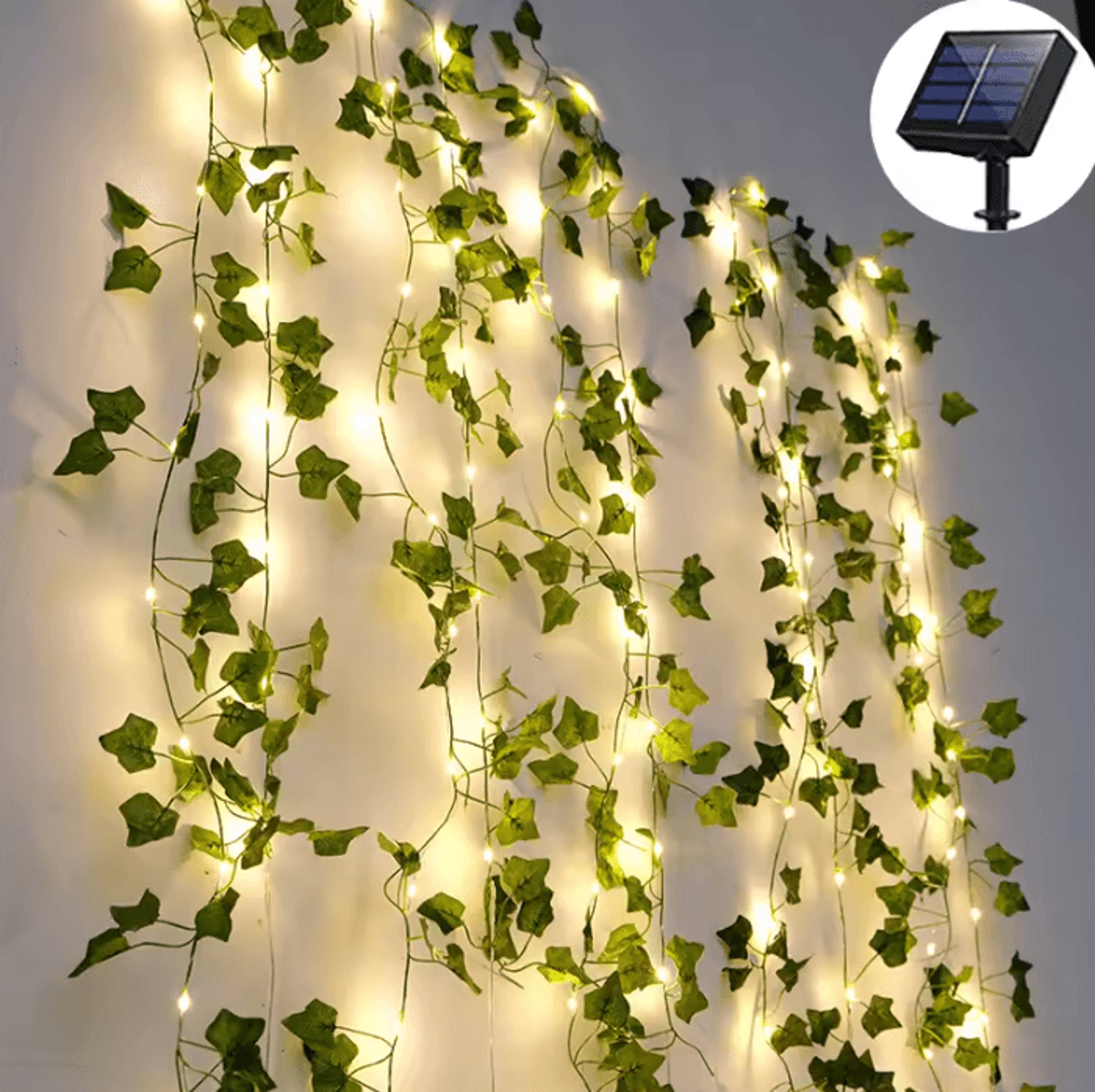solar ivy string lights 7m 12m 17m outdoor garden decor