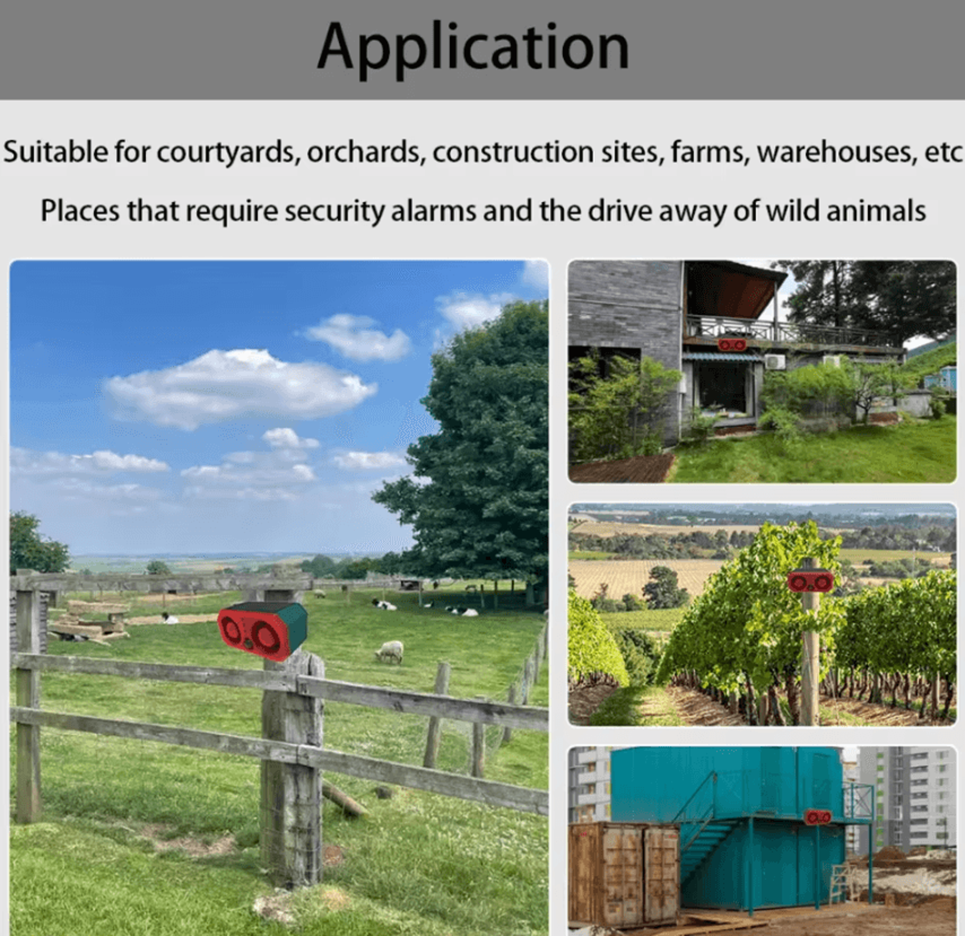 solar motion sensor animal repeller with dual speakers