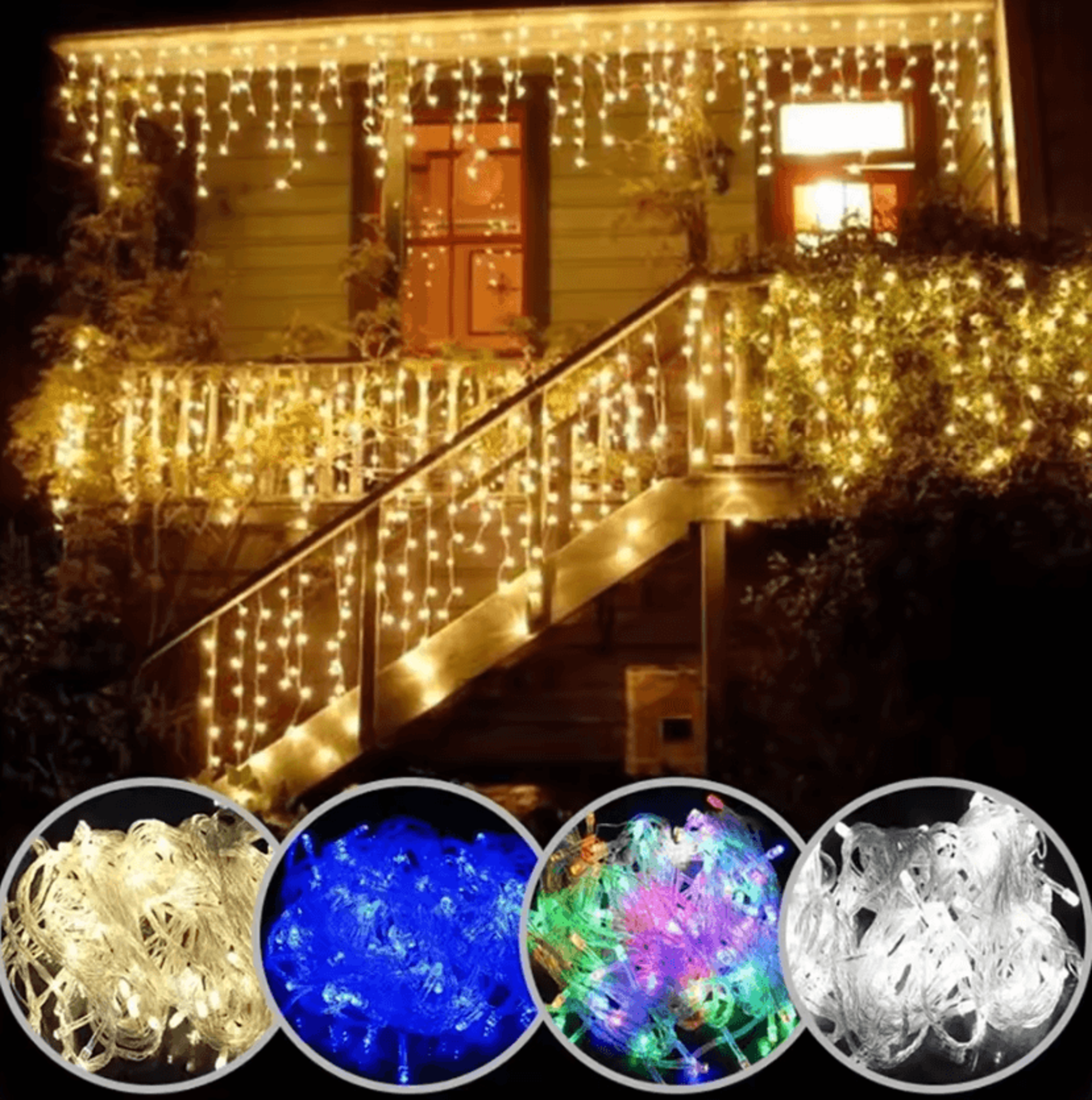 5m led waterfall christmas lights for eaves and garden decor