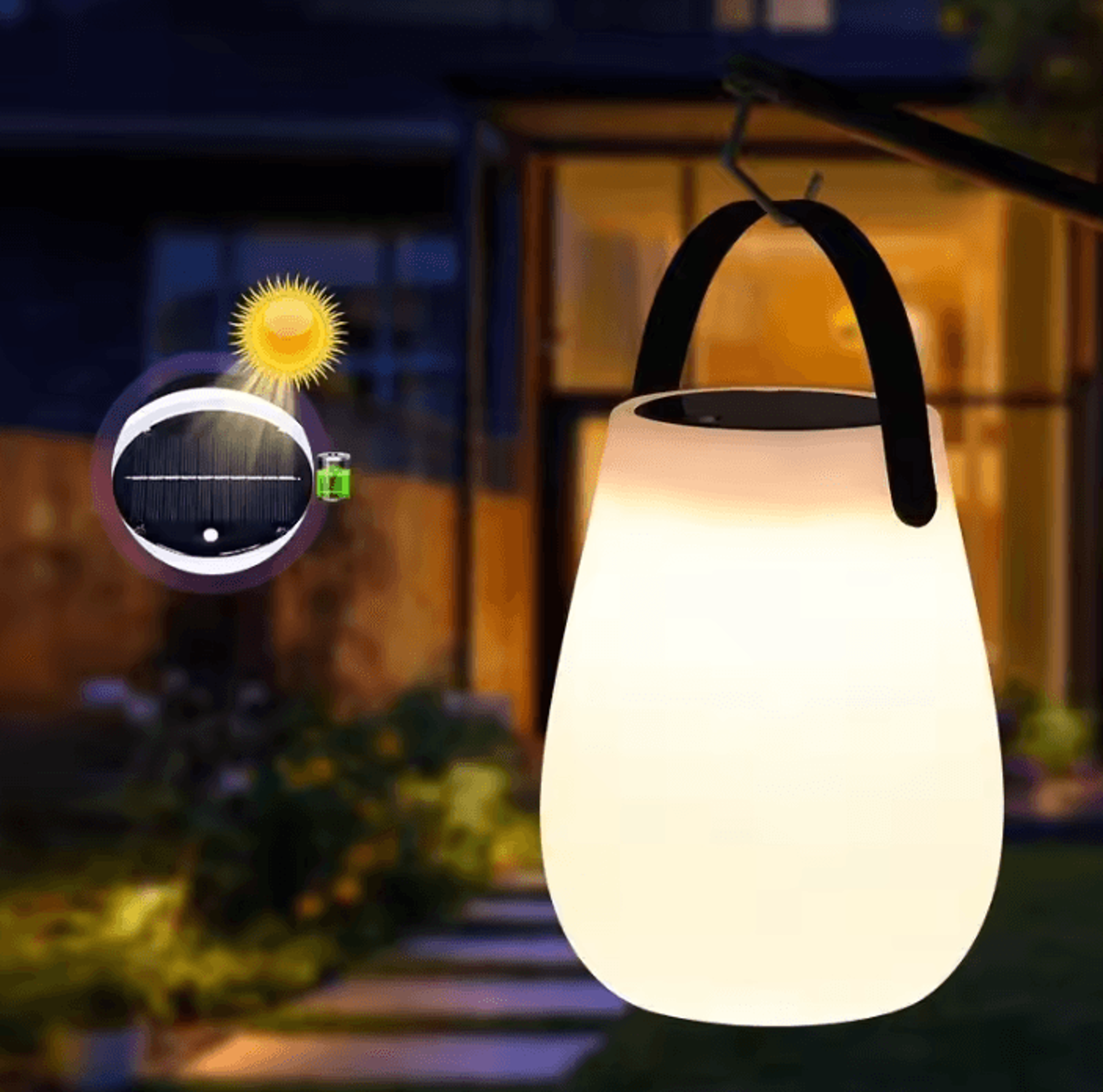 solar rechargeable led camping lantern with silicone handle