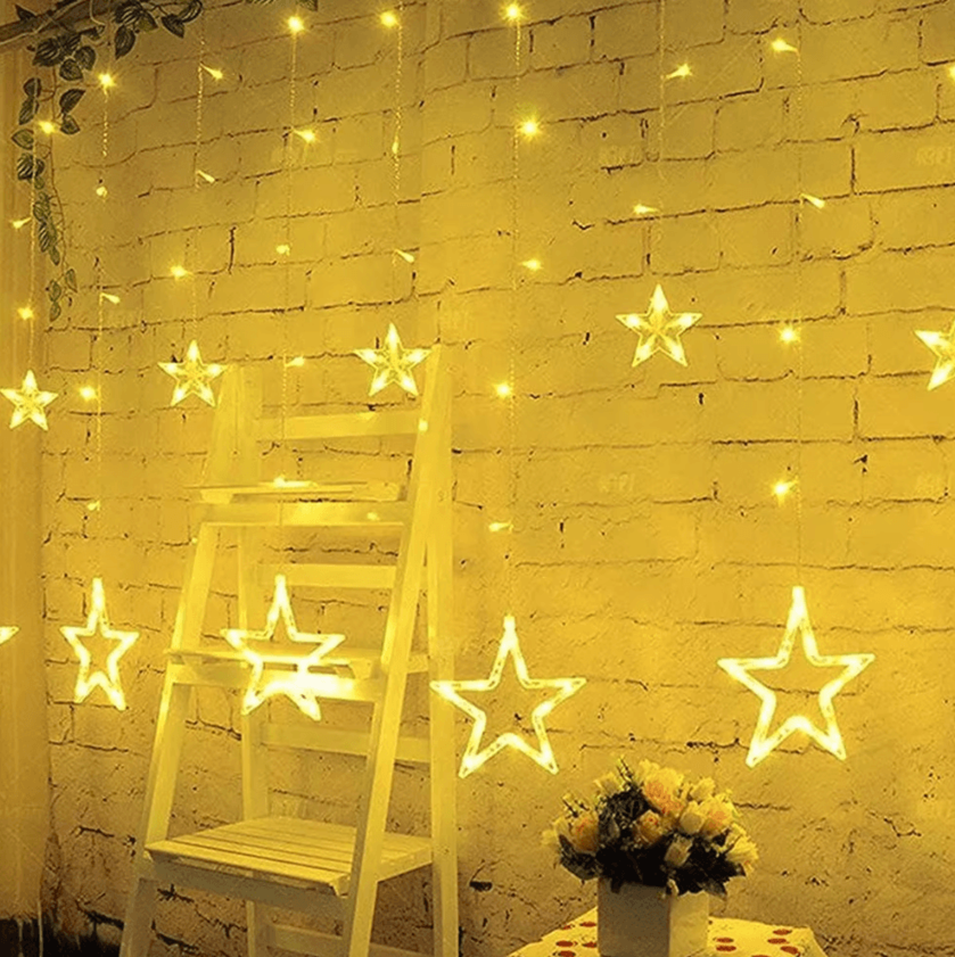 3.5m star led curtain lights with 138 leds