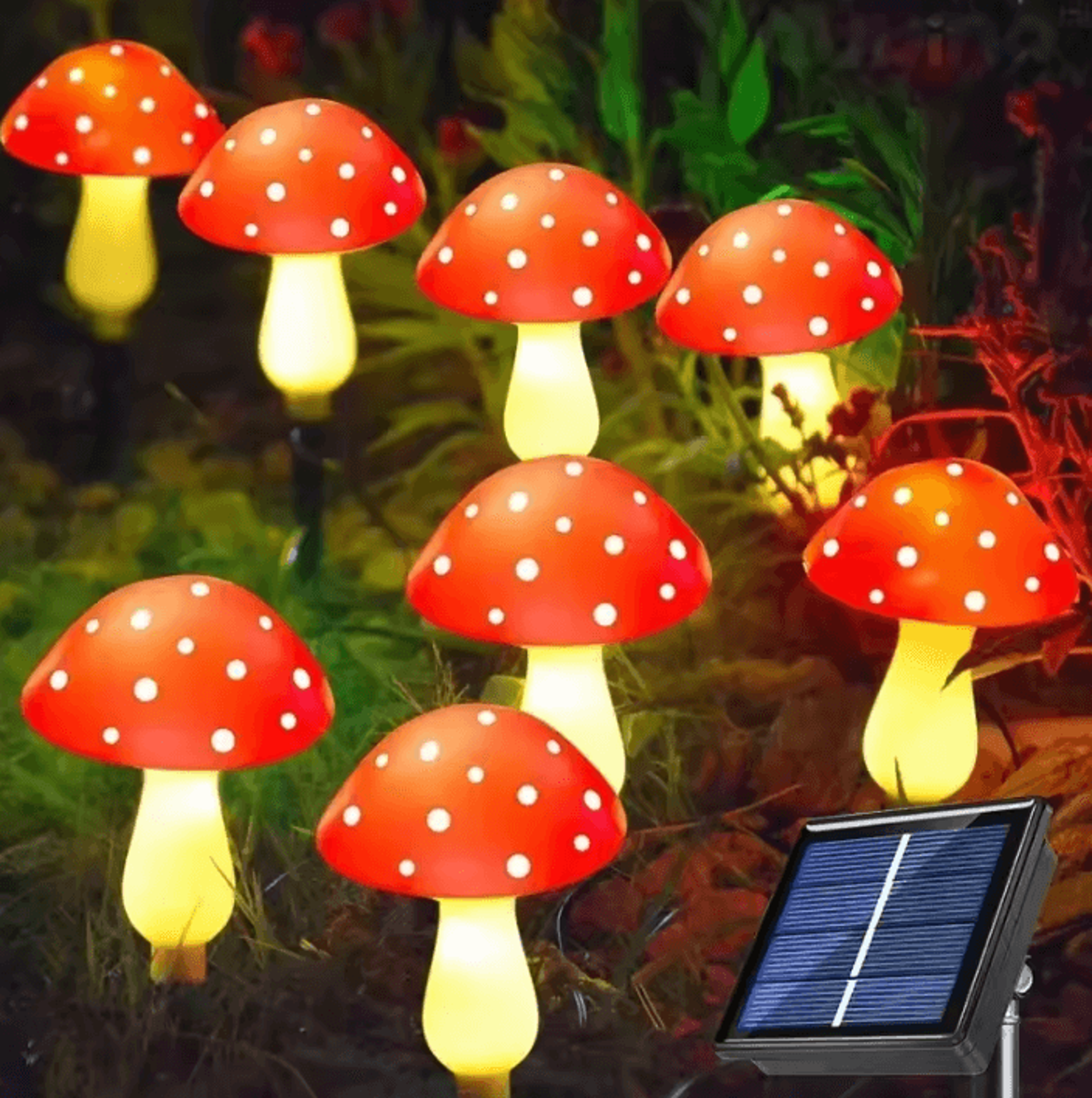 solar mushroom garden lights 8 12 20 head outdoor decor