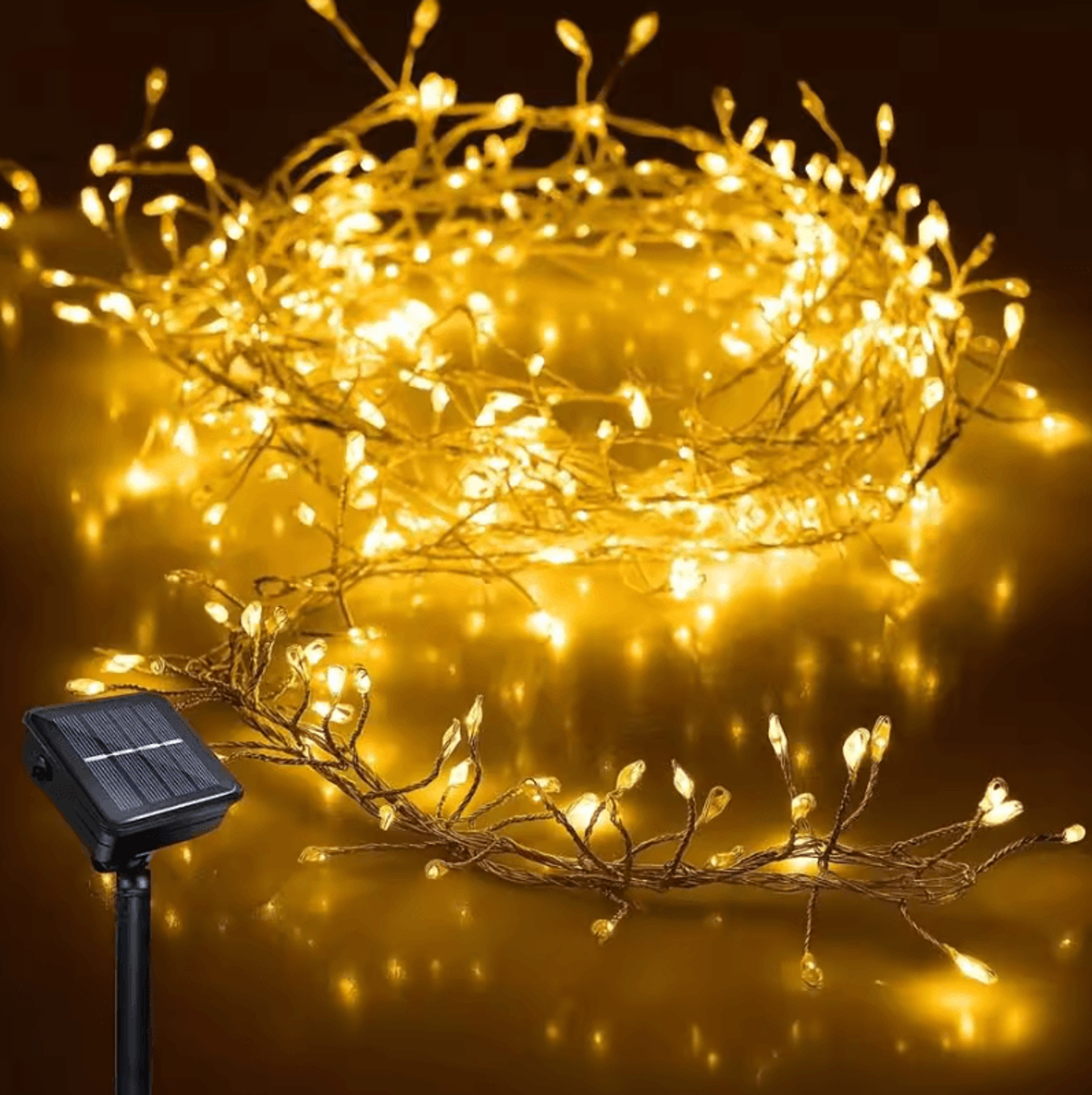 solar firecracker fairy string lights with 8 lighting modes