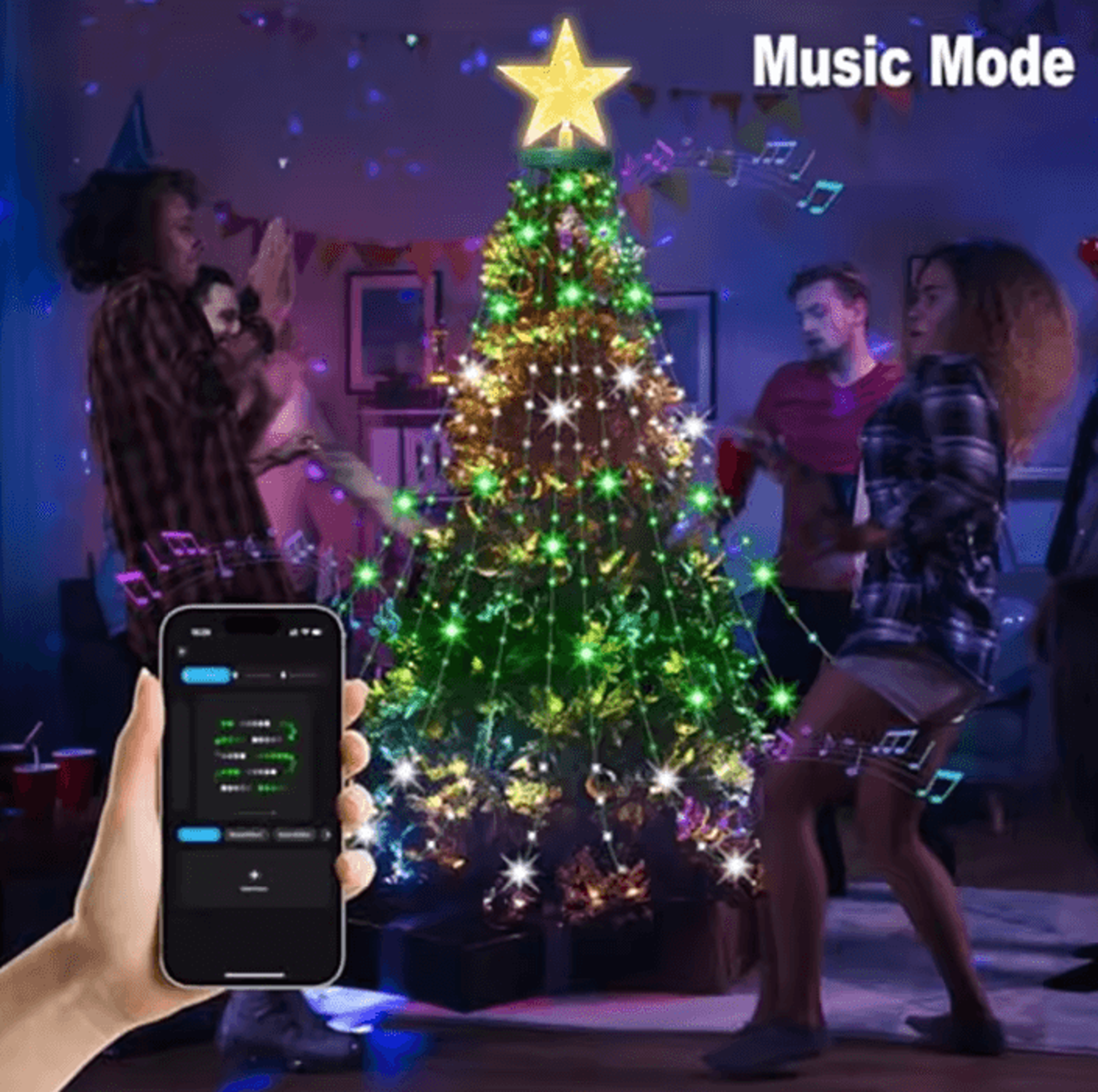 7ft smart christmas tree lights with 400 leds and star topper