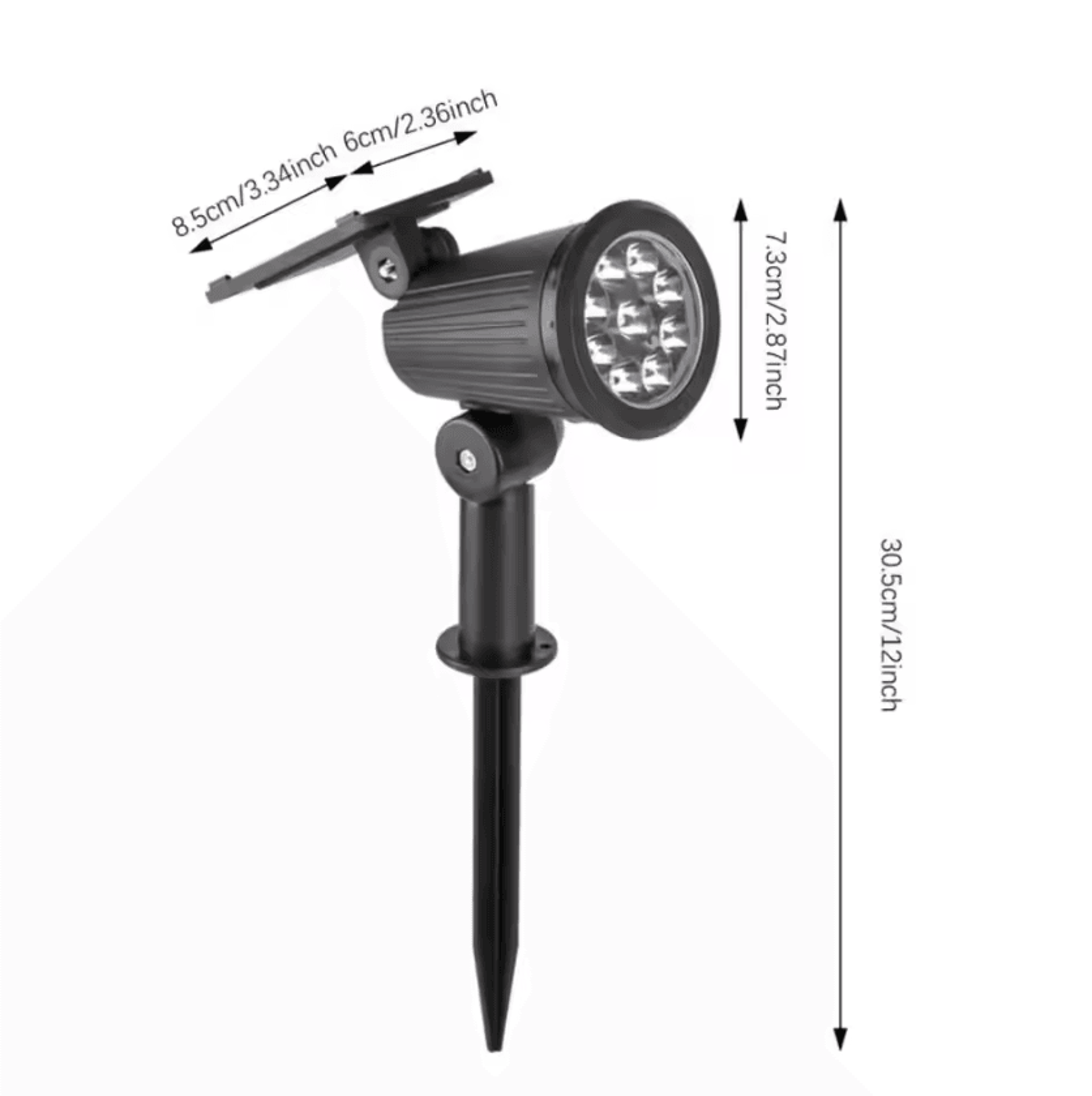 9led solar tree spotlight for outdoor landscape lighting