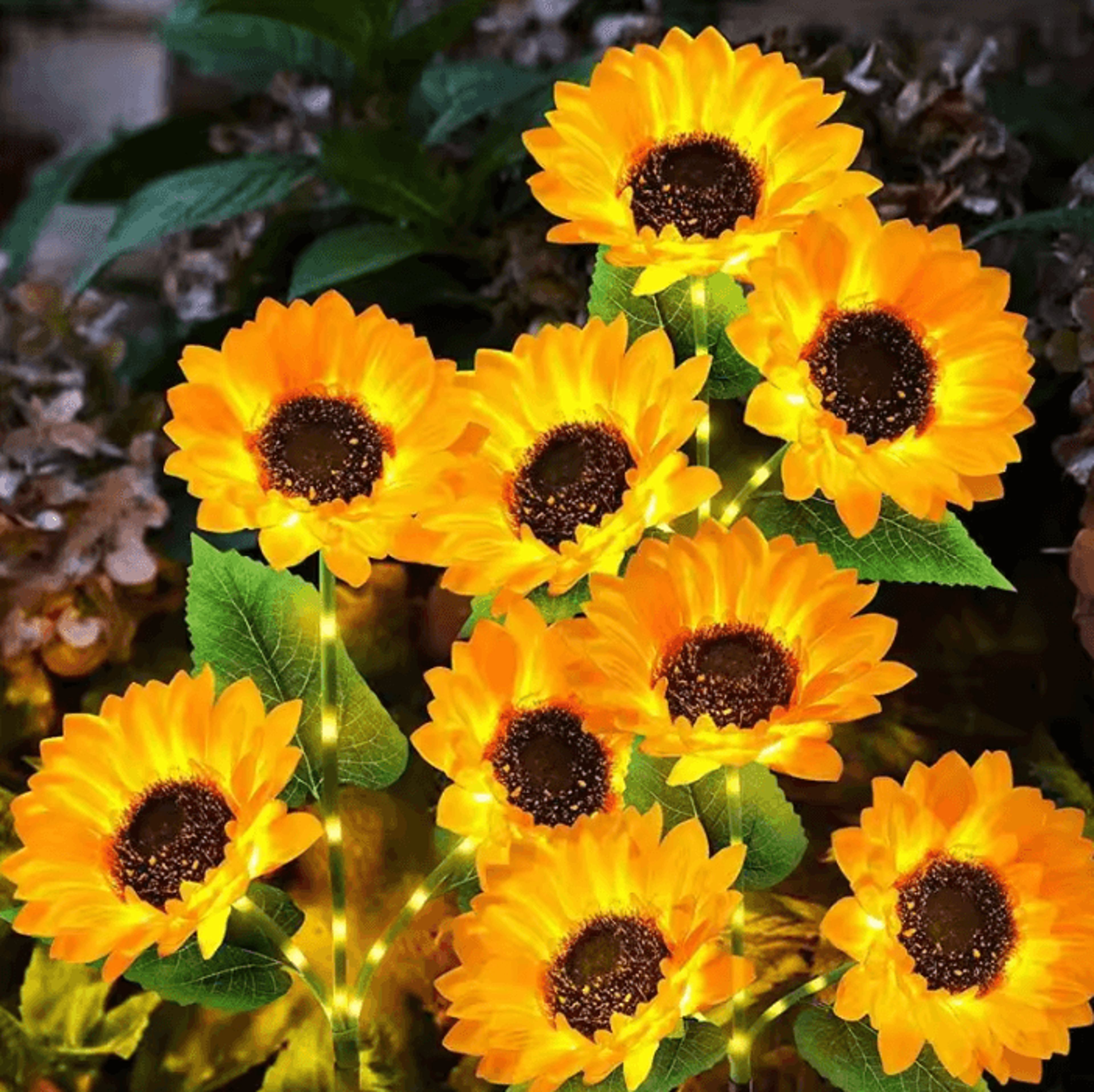 solar sunflower garden lights for outdoor landscape decor