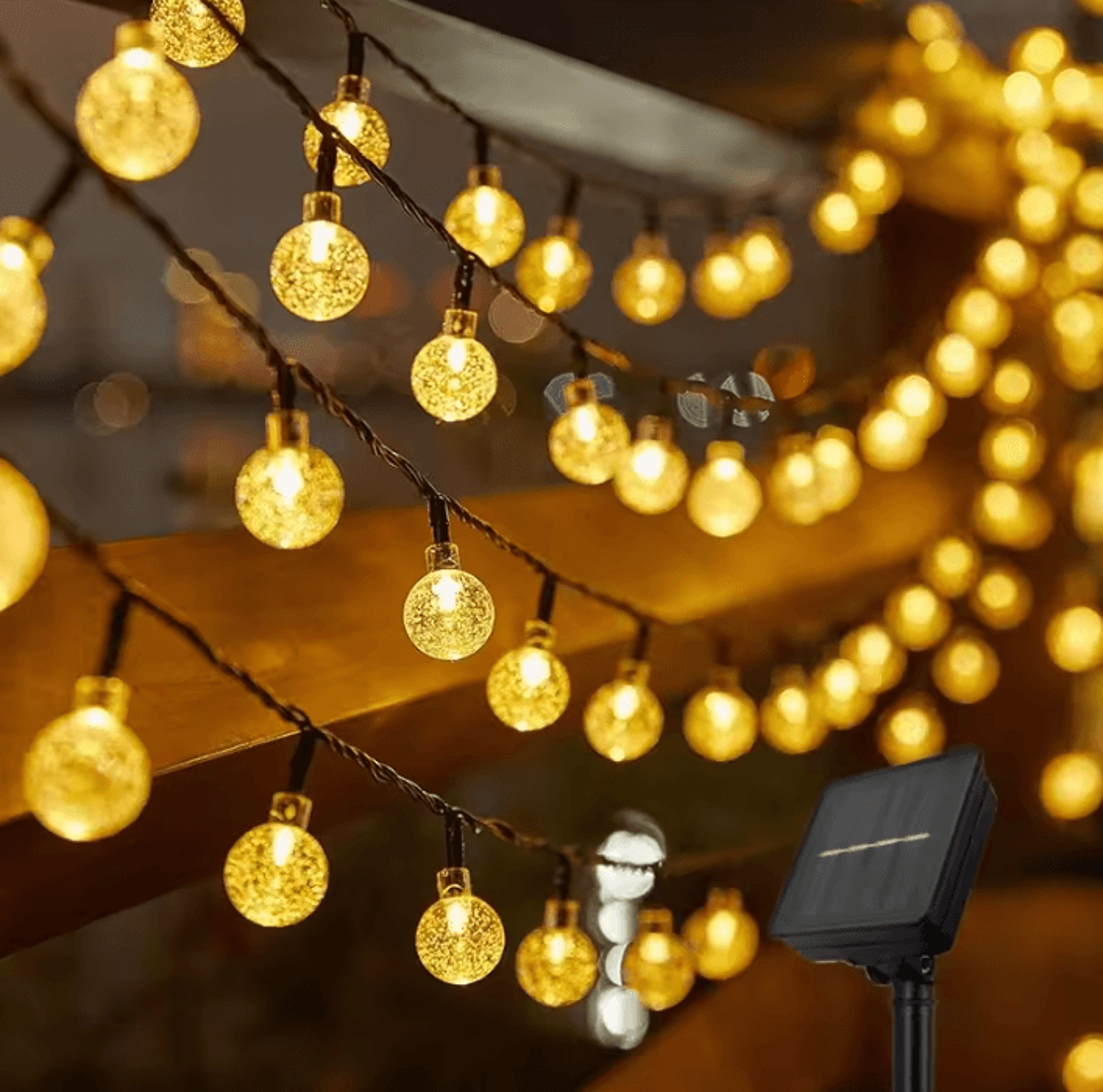 solar bubble ball string lights for outdoor garden decor