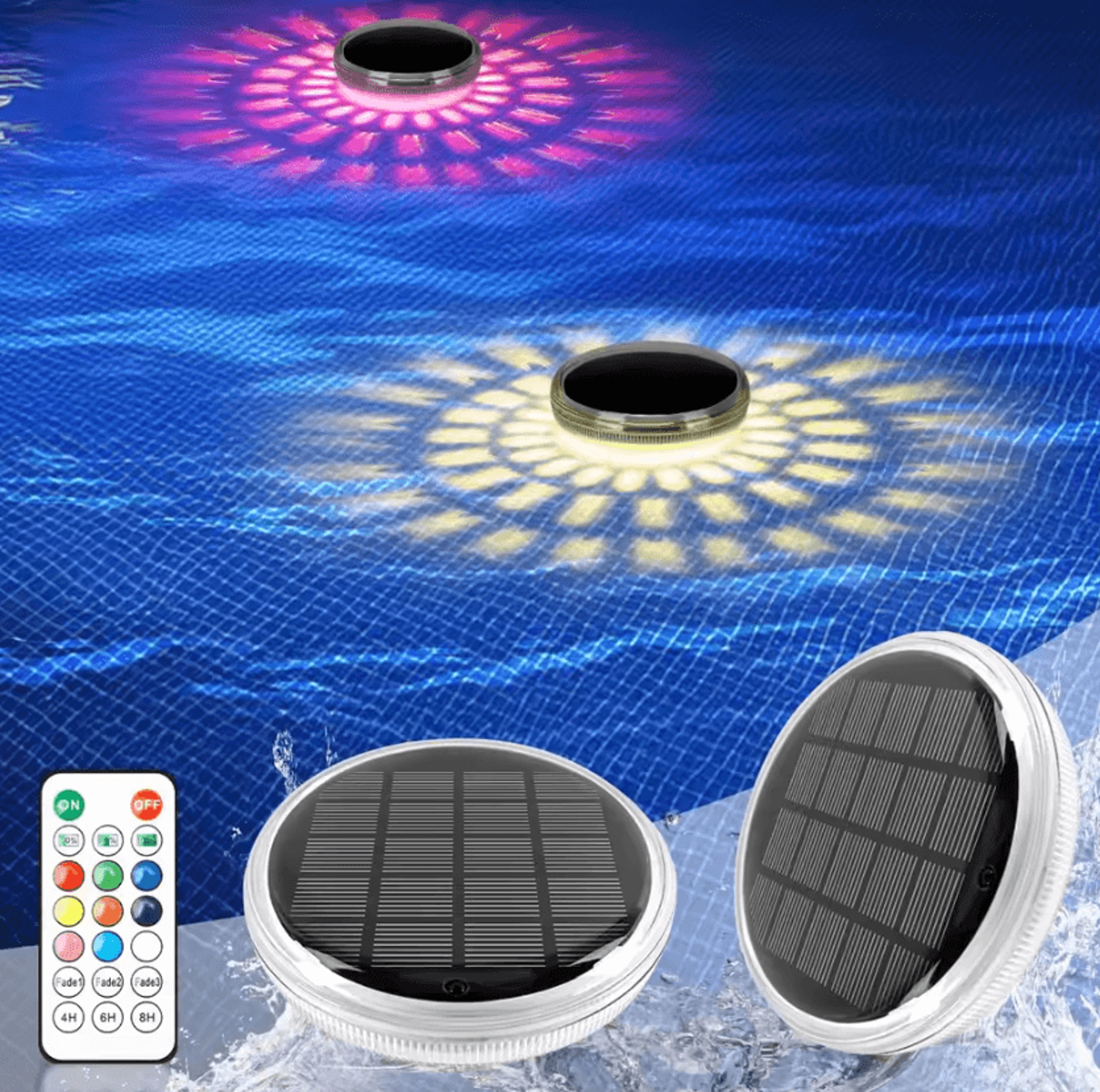 solar floating pool lights with remote control