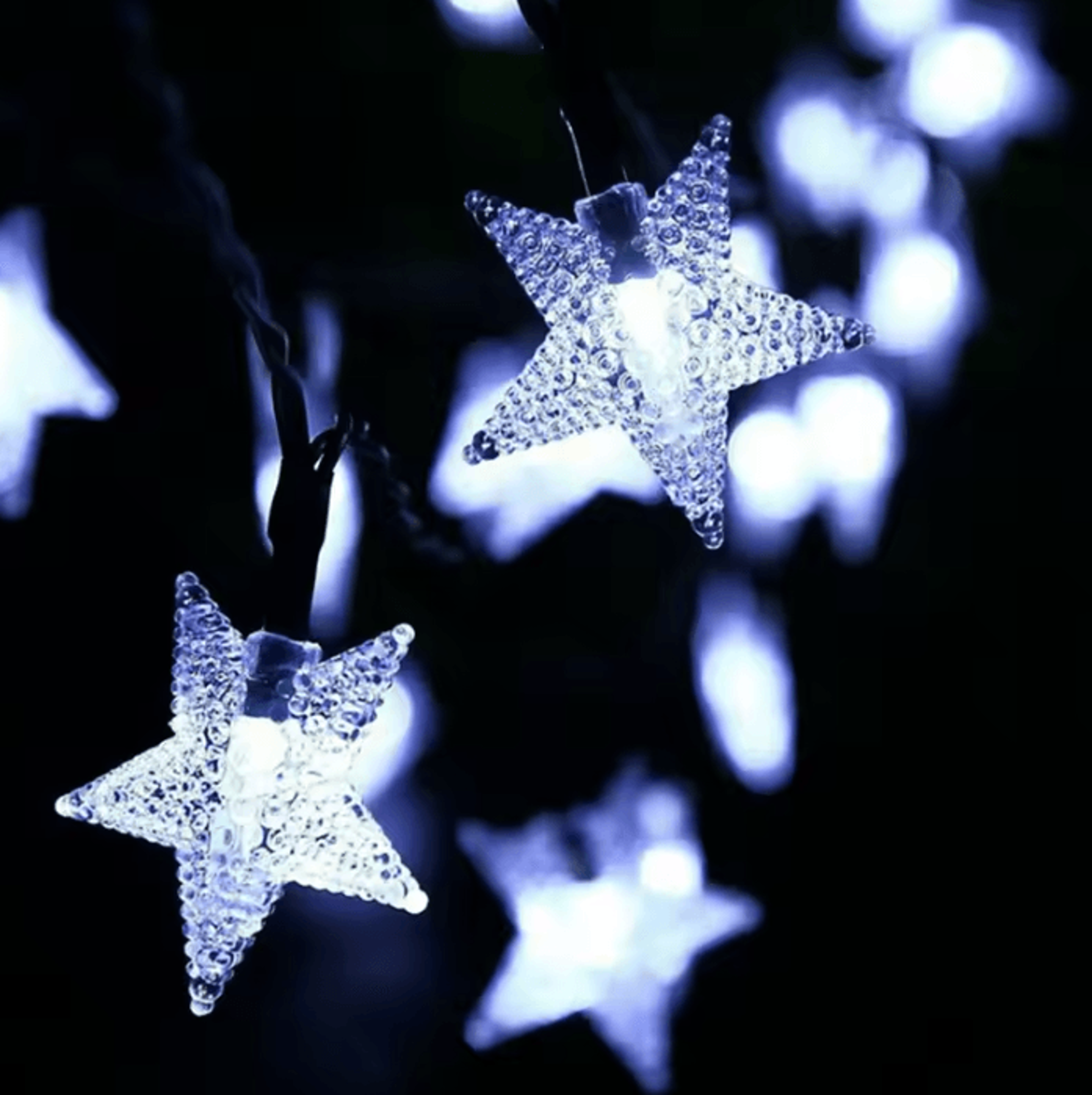 solar star string lights for outdoor garden decor