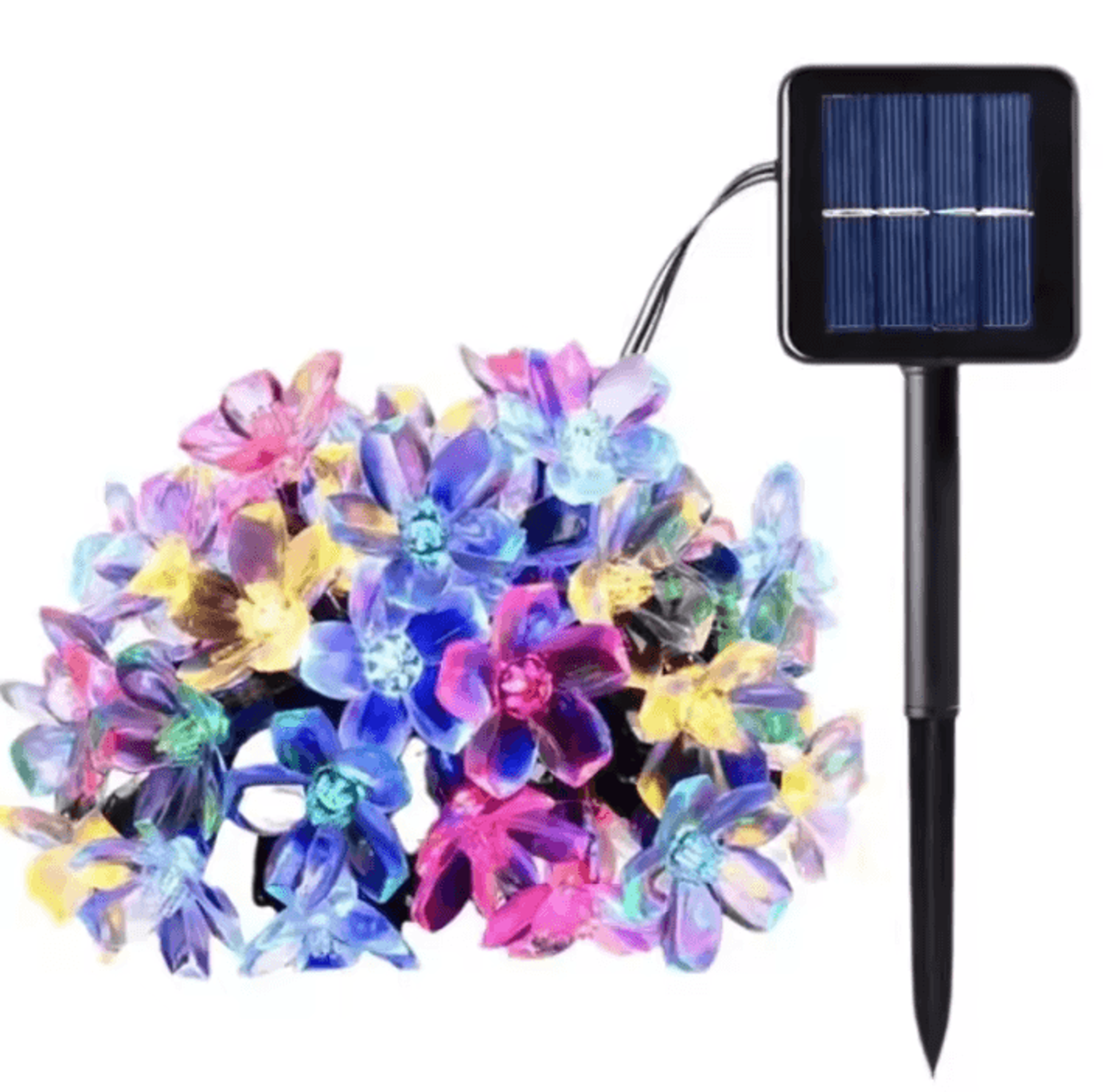 solar flower string lights for garden and outdoor decor