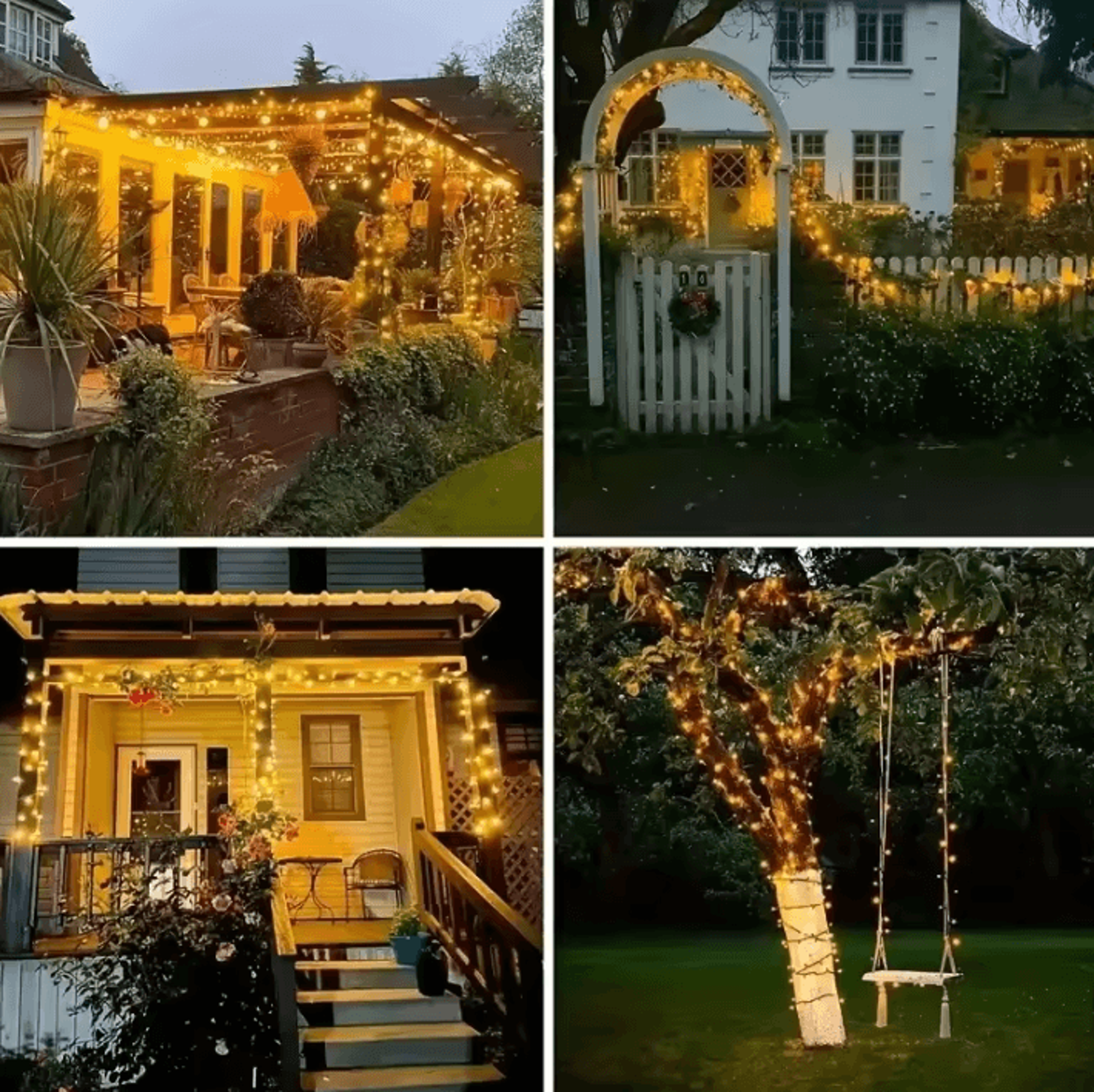 outdoors solar led fairy string lights with 8 lighting modes