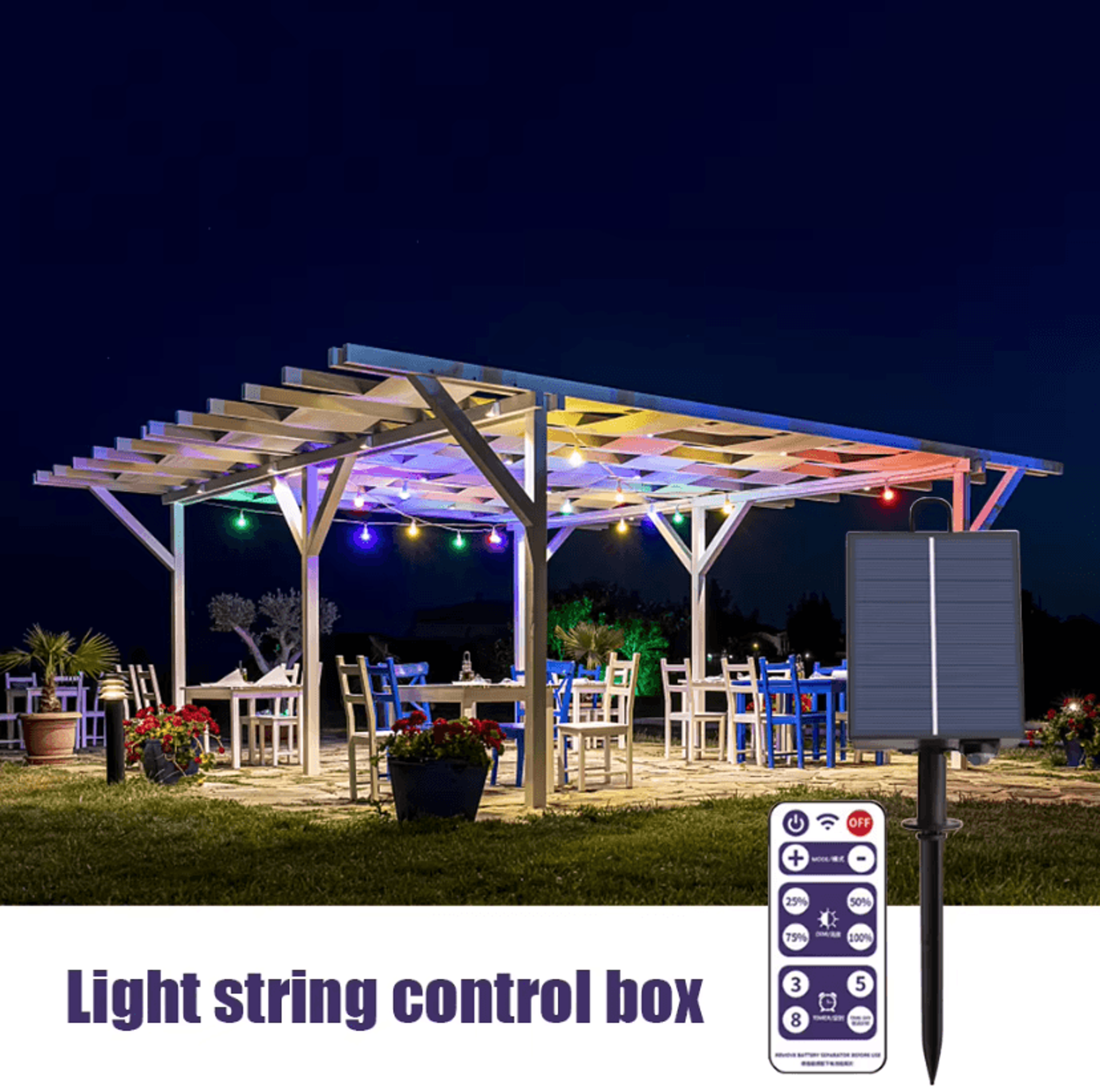 24v solar panel controller with remote for led string lights