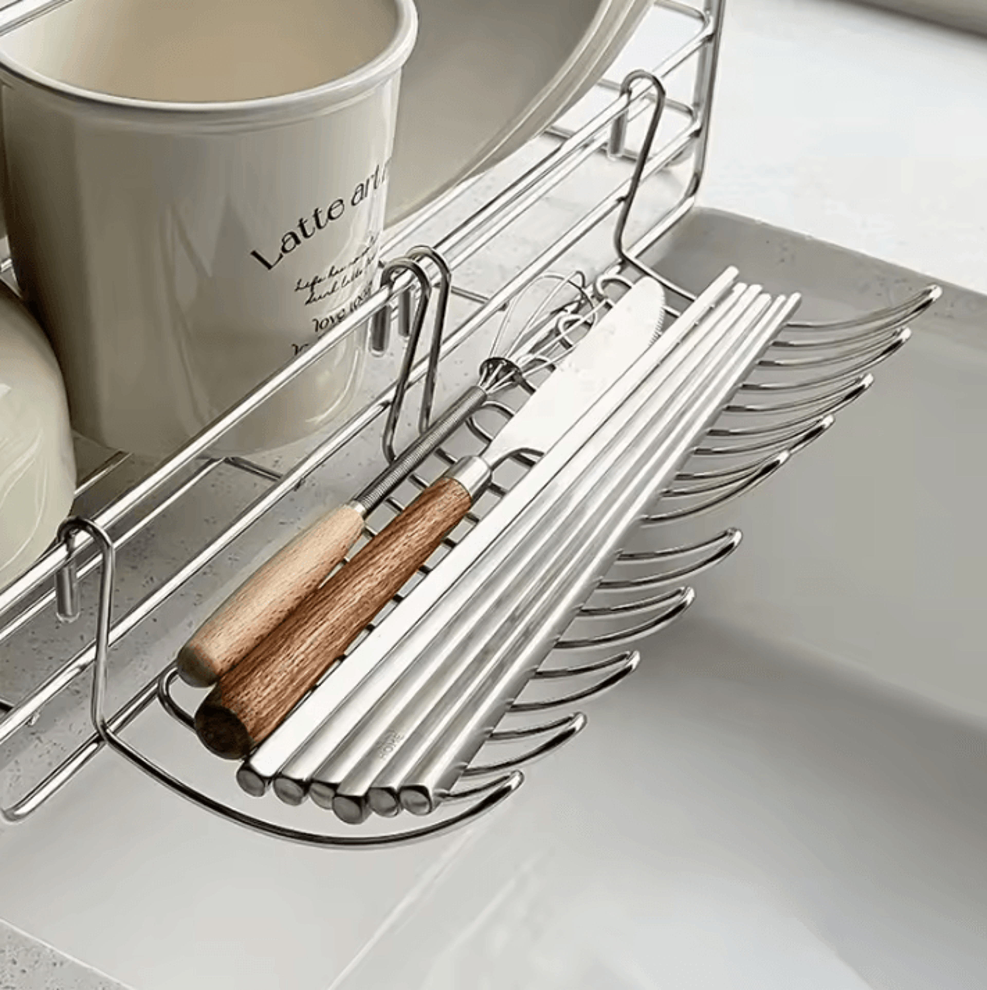 expandable stainless steel over sink drain rack