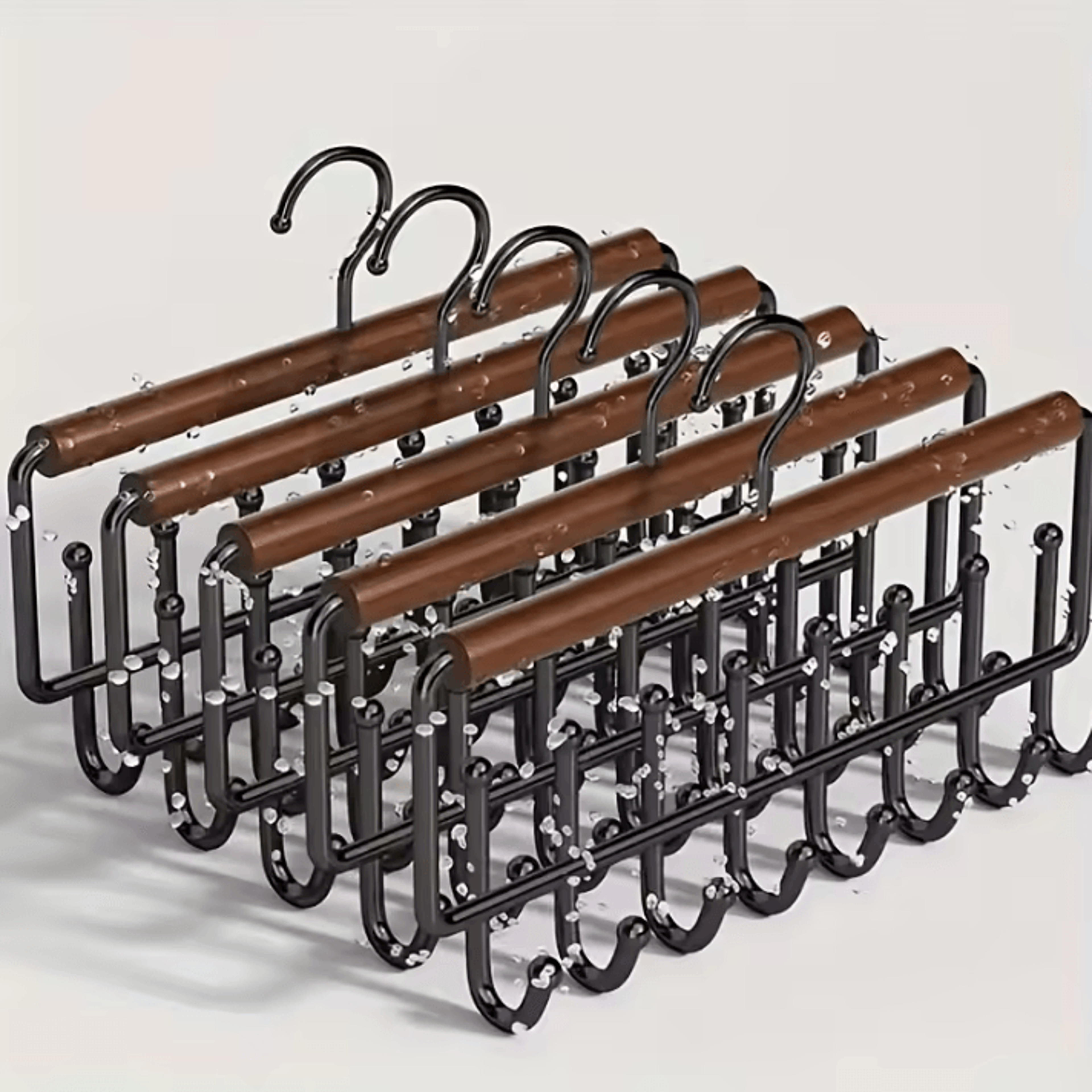 wall mounted metal storage rack with 8 hooks